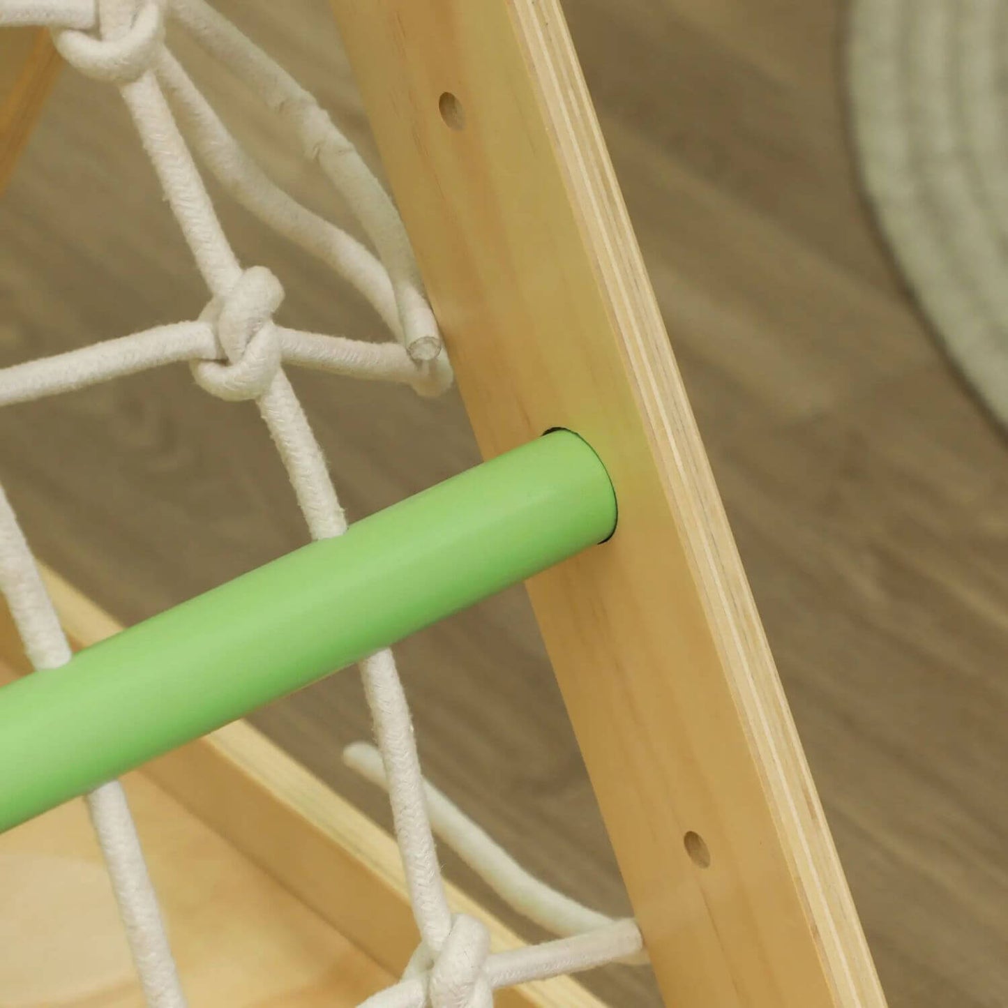 Detail of Qaba 5-in-1 Pikler Triangle Set with Slide & Sandbags Multicolor