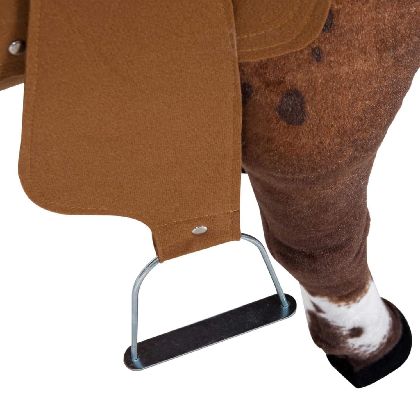 Close-up of Qaba Ride On Horse with Neighing and Galloping Sound Brown