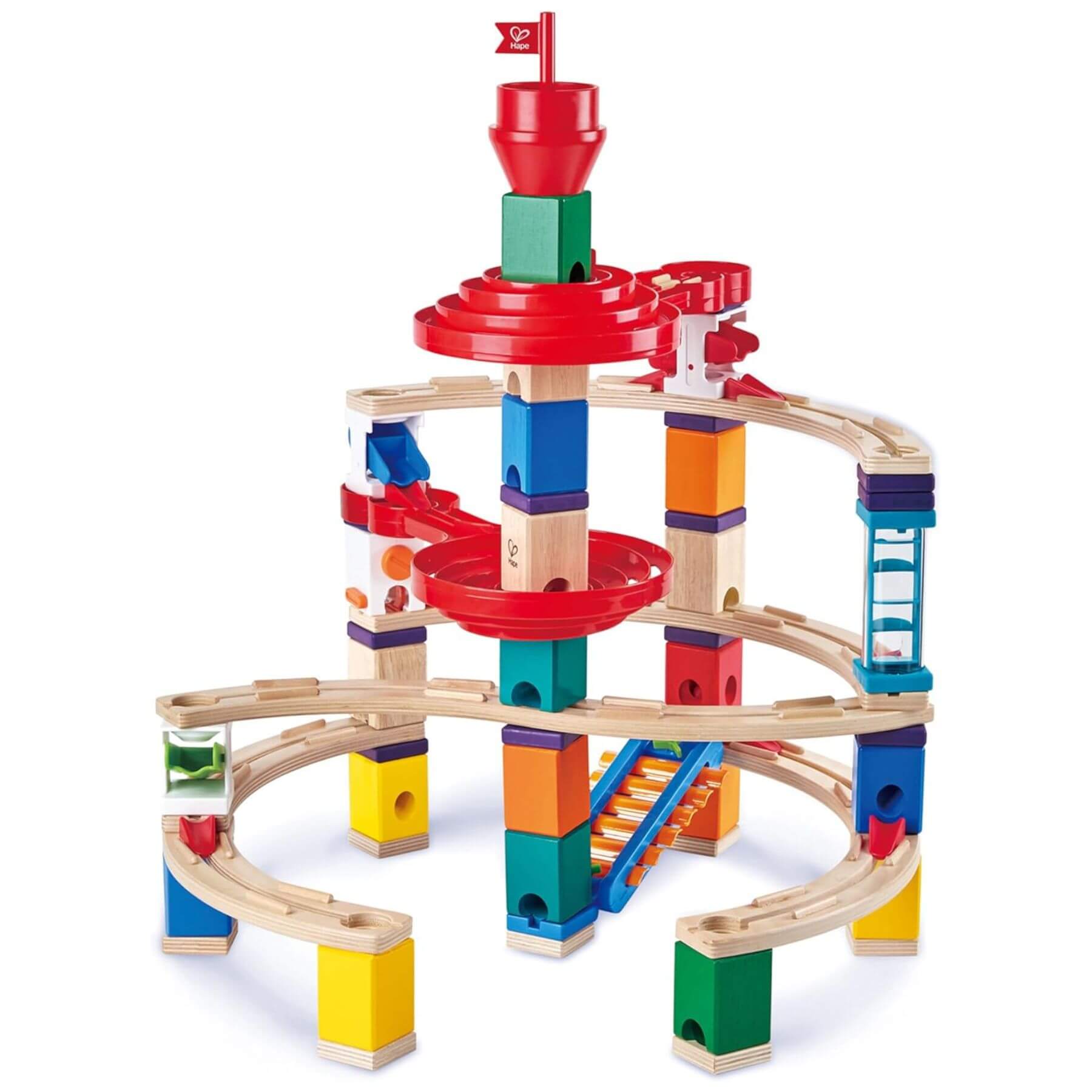 Hape Quadrilla Super Spirals Wooden Marble Run Blocks