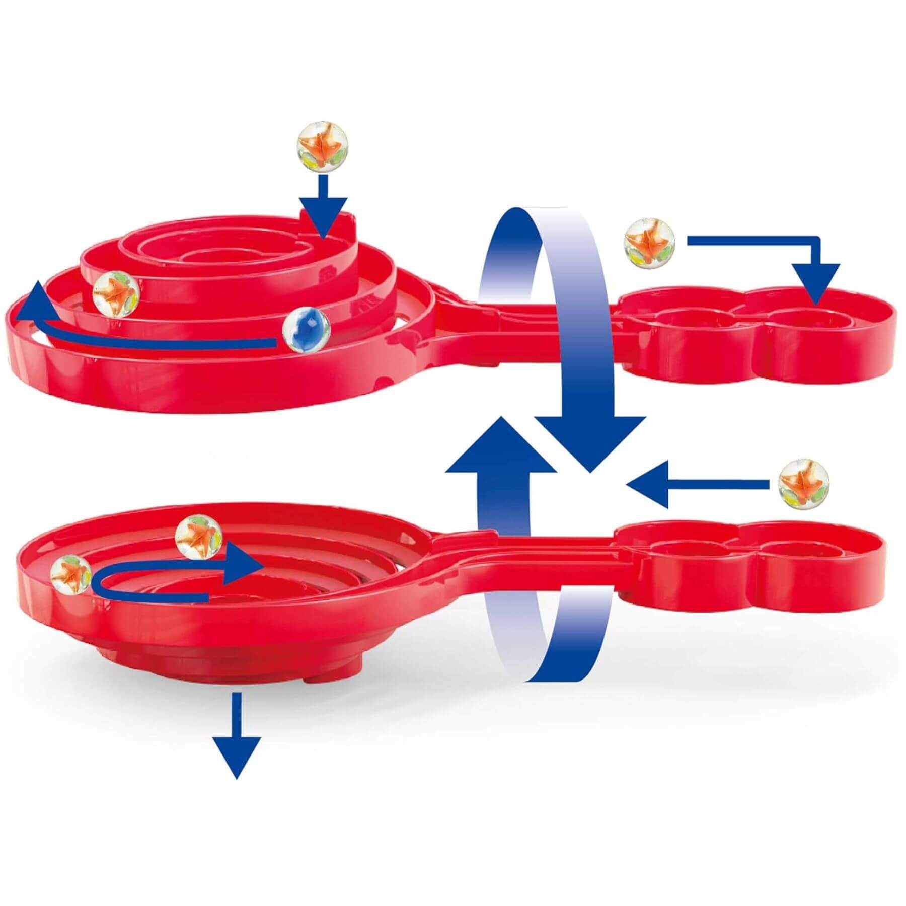 Parts of Hape Quadrilla Super Spirals Wooden Marble Run Blocks