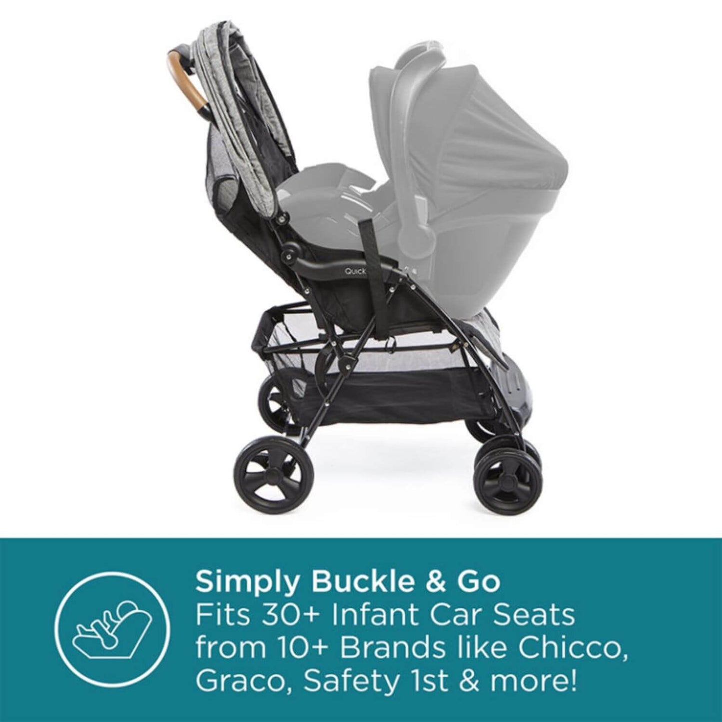 Contours Quick Lightweight Stroller in Gray - Detail