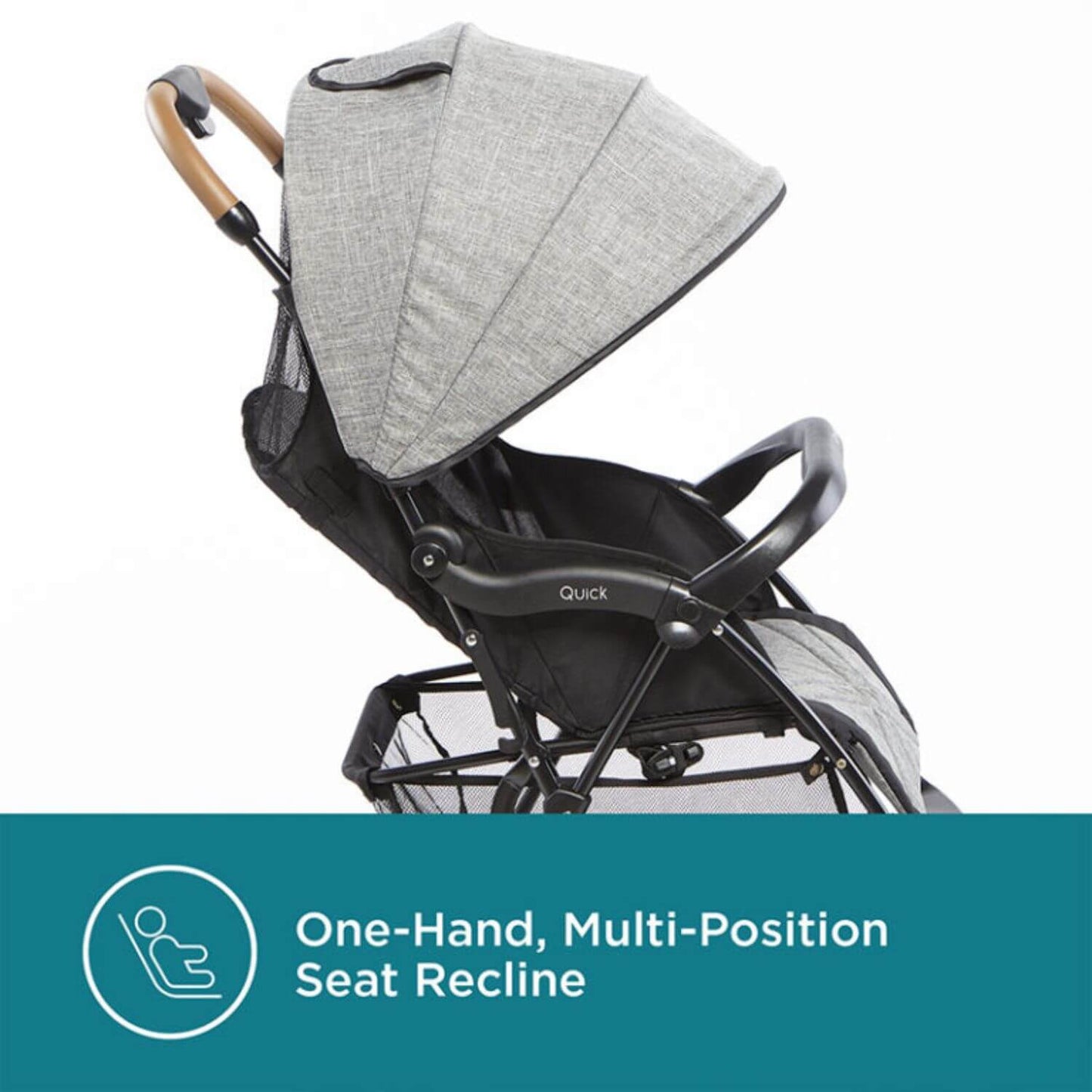 Contours Quick Lightweight Stroller in Gray - Detail