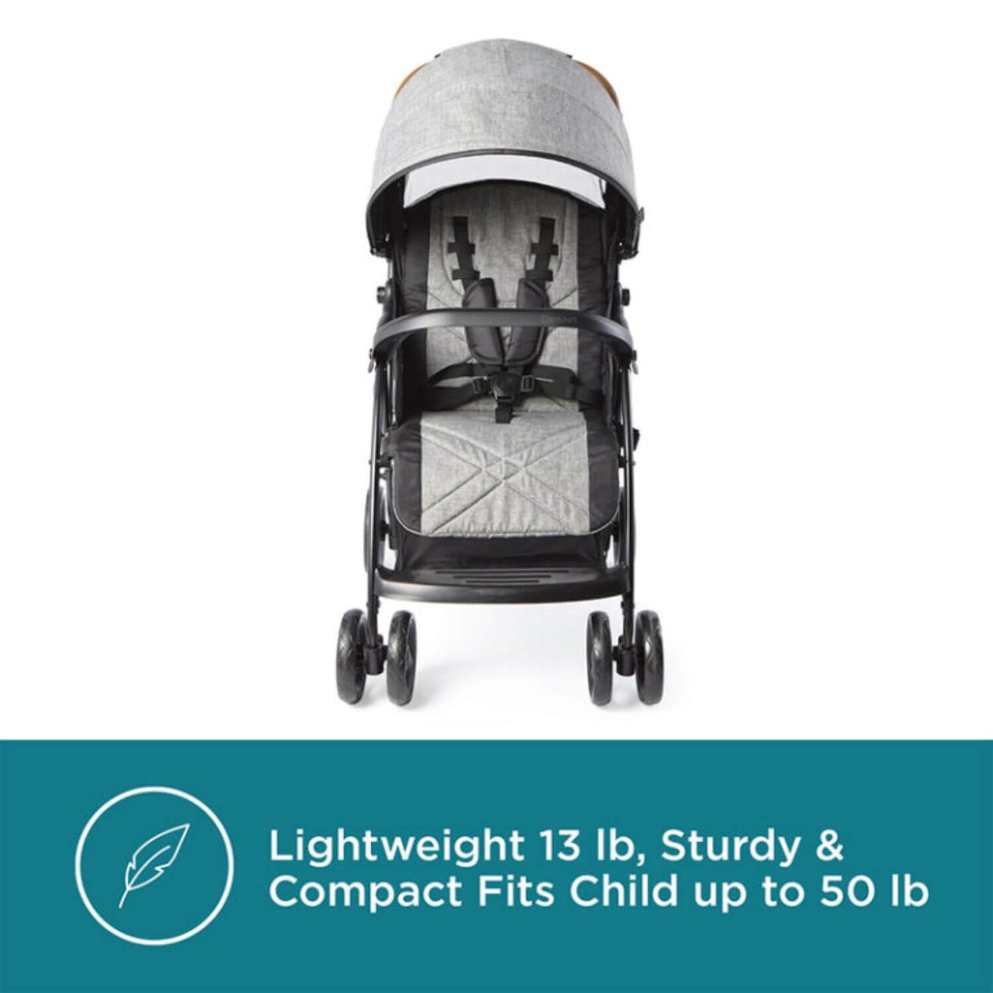 Contours Quick Lightweight Stroller in Gray - Detail