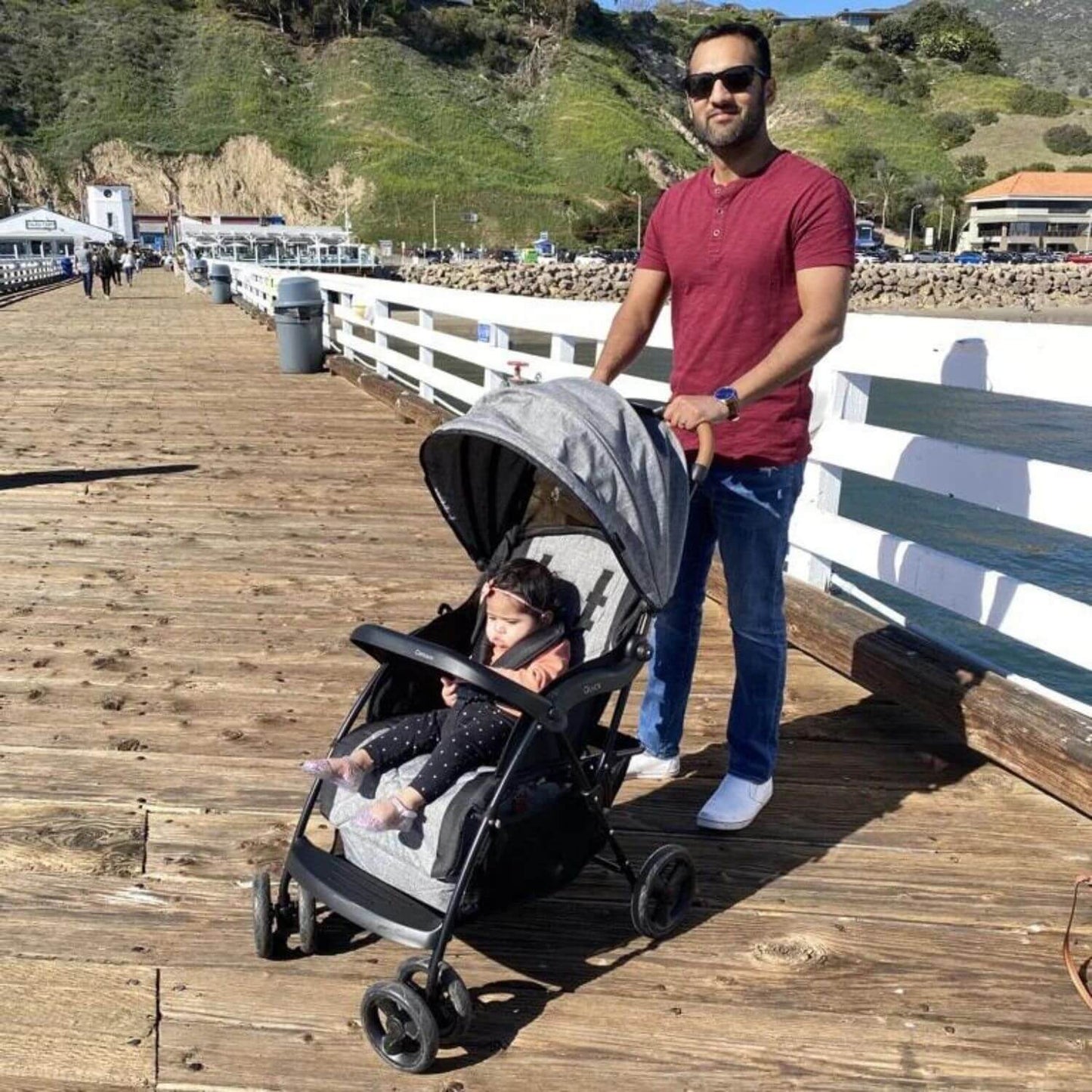 Contours Quick Lightweight Stroller in Gray - Lifestyle