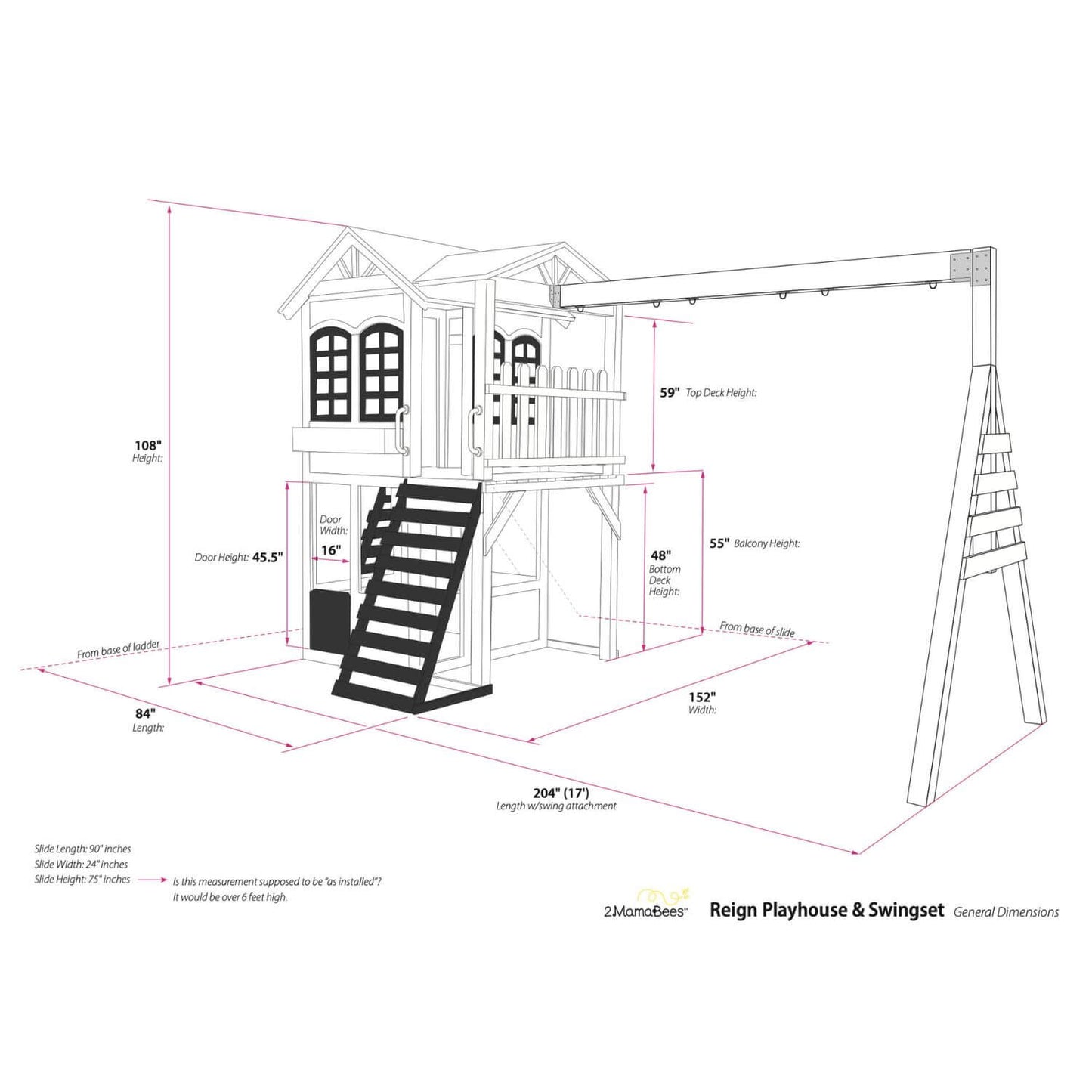 2MamaBees Reign Two Story Playhouse