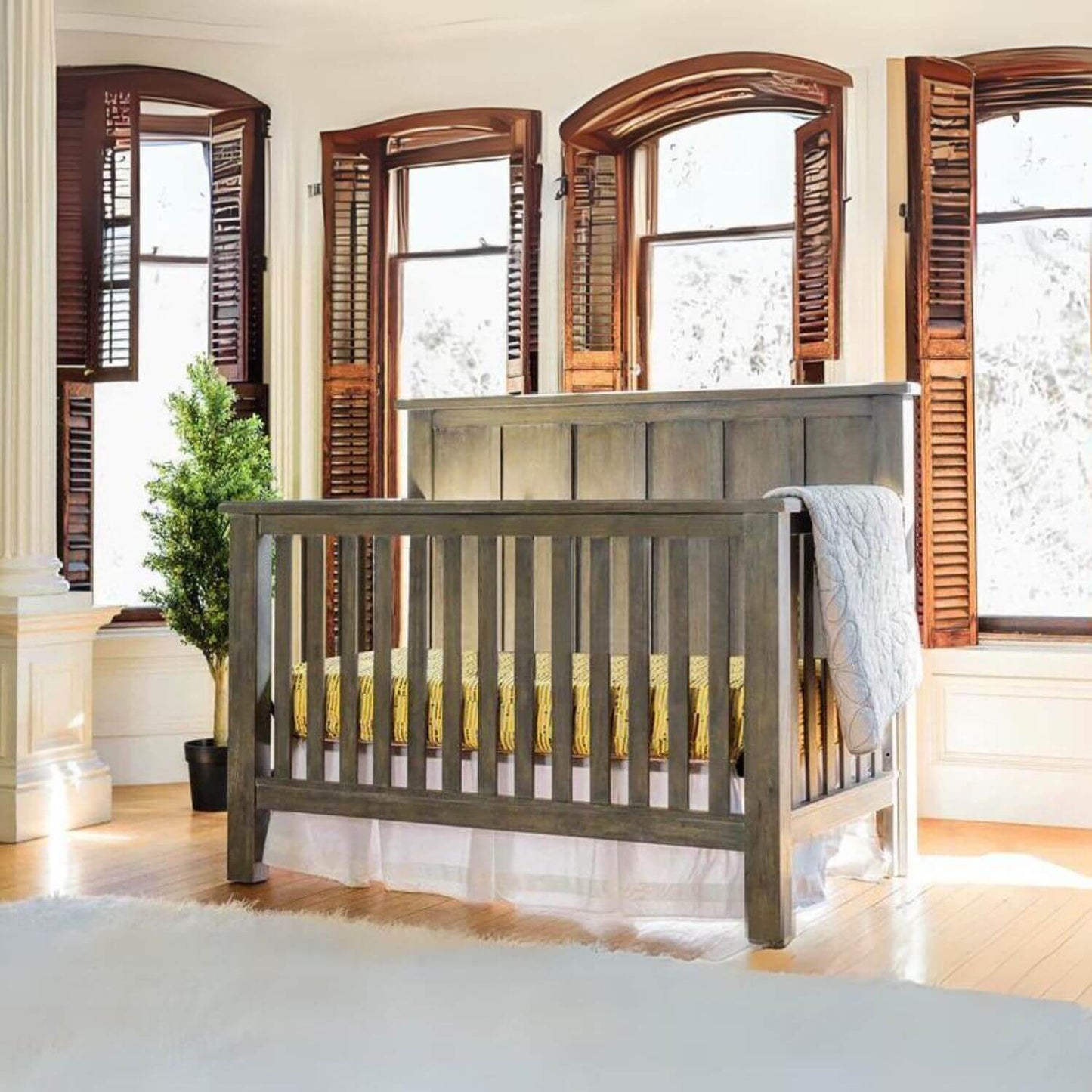 Milk Street Baby Relic Batten 4-in-1 Convertible Crib Fossil - Lifestyle