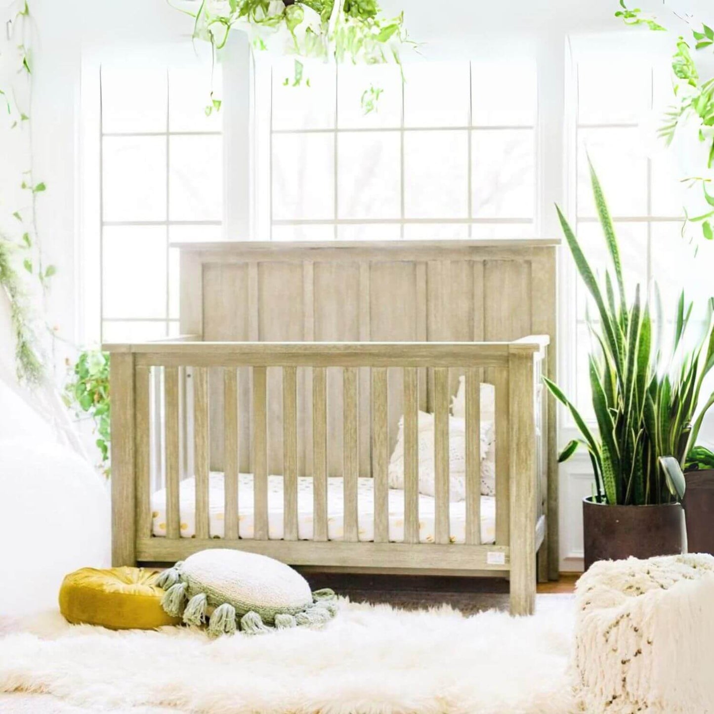 Milk Street Baby Relic Batten 4-in-1 Convertible Crib Fossil - Lifestyle