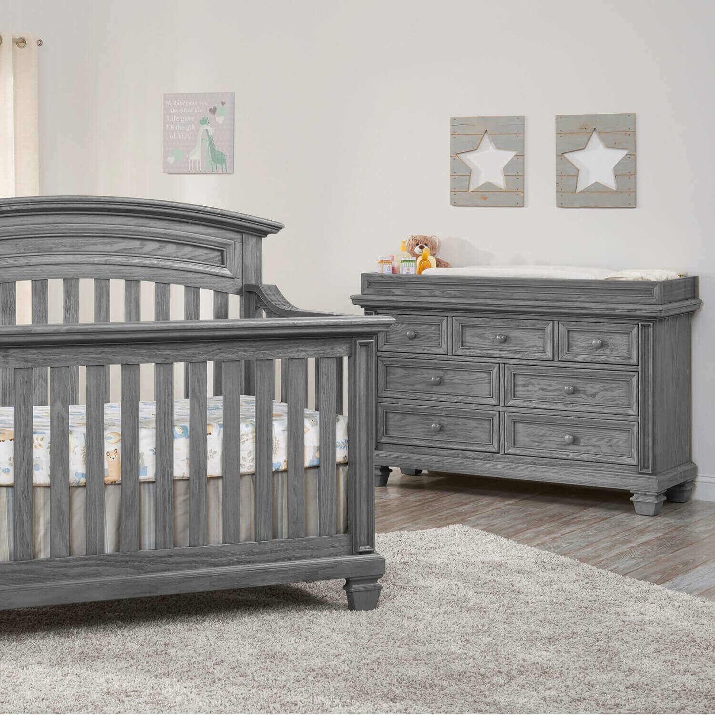 Soho Baby Richmond Changing Topper For 7-Drawer Dresser | Brushed Gray