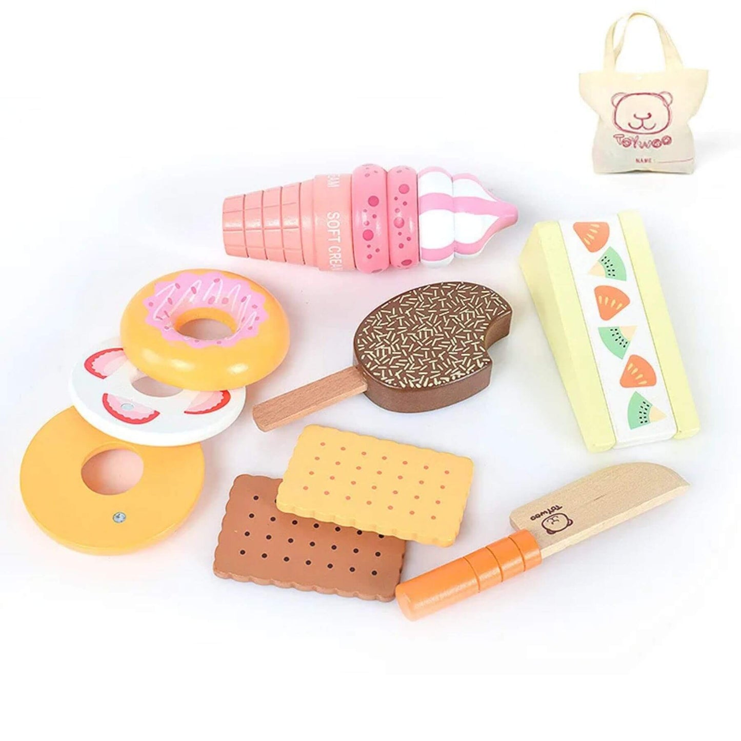 RocketBaby USA Wooden Pretend Play Food | Dessert Set