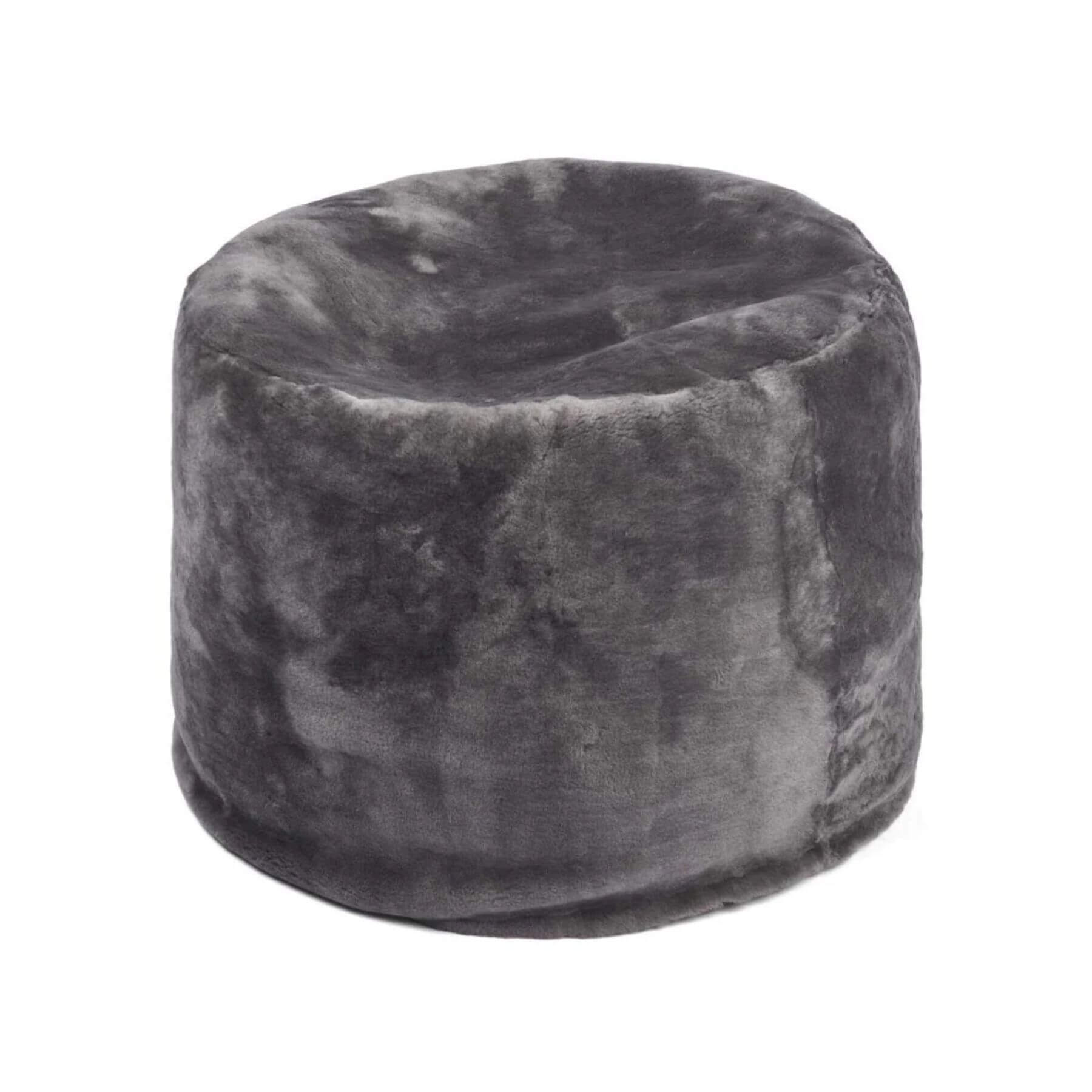 Natures Collection Round Pouf Dark Grey