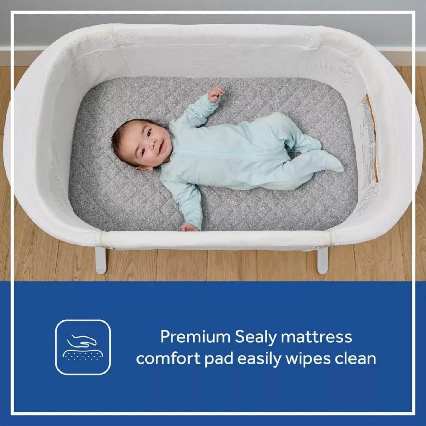 Sealy Airy Dreams Breathable 2-in-1 Baby Bassinet and Bedside Sleeper - Detail