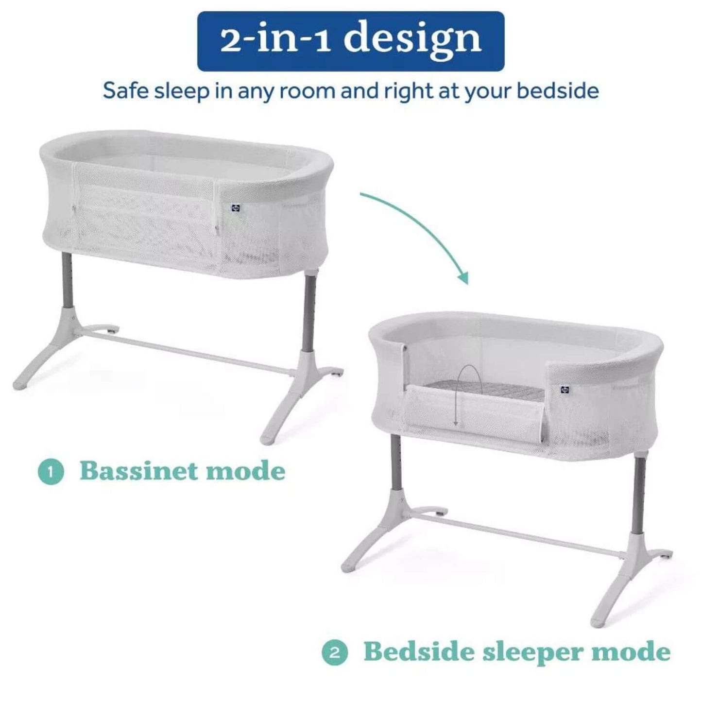Sealy Airy Dreams Breathable 2-in-1 Baby Bassinet and Bedside Sleeper - Detail