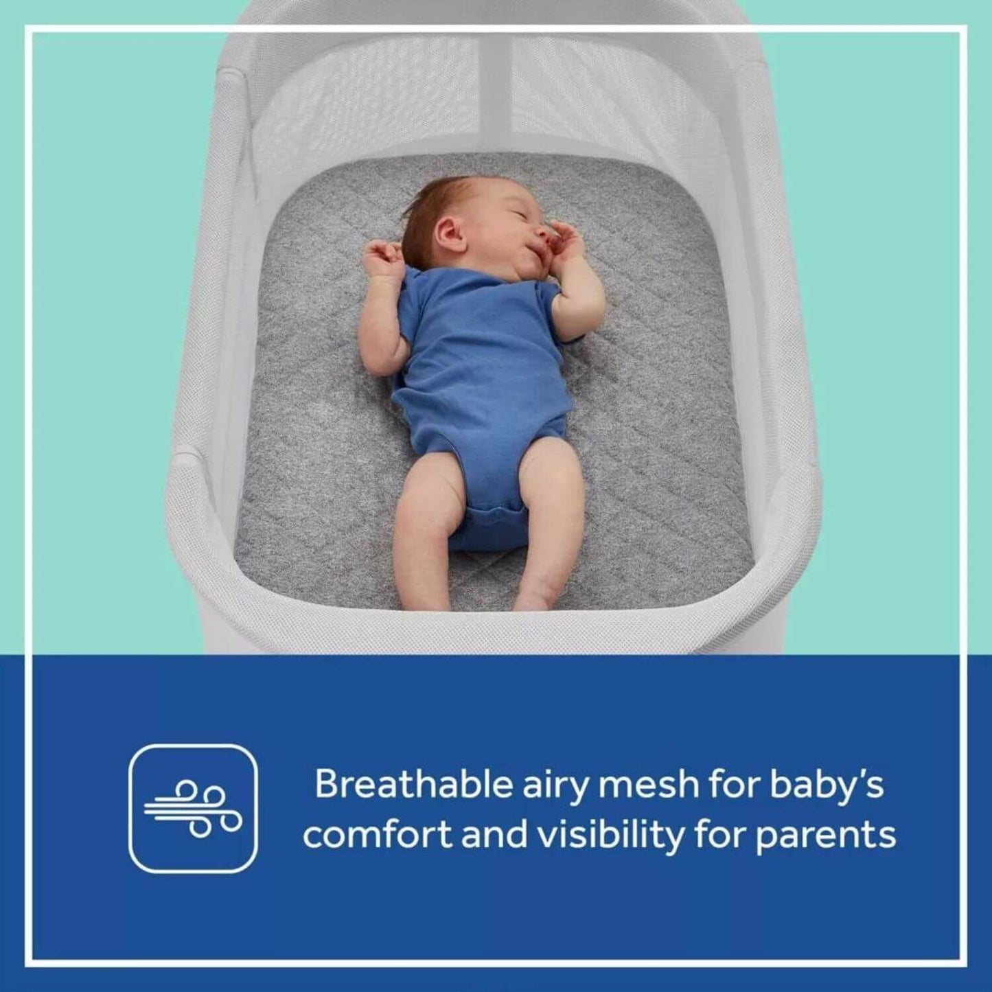 Sealy Airy Dreams Breathable 2-in-1 Baby Bassinet and Bedside Sleeper - Detail