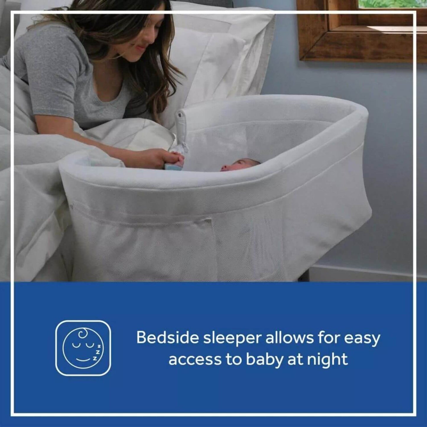 Sealy Airy Dreams Breathable 2-in-1 Baby Bassinet and Bedside Sleeper - Lifestyle