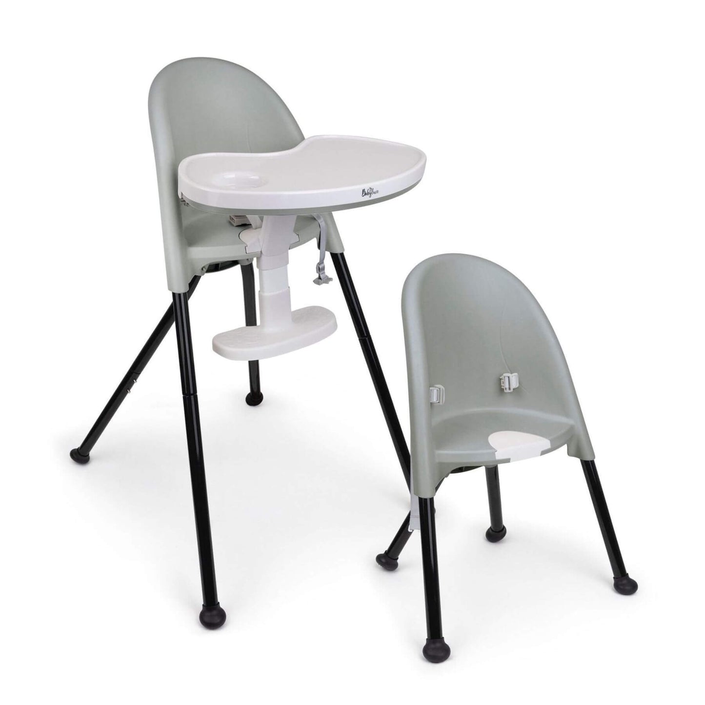 SEGLONIA 3-in-1 Folding High Chair Grey/Black on a white background