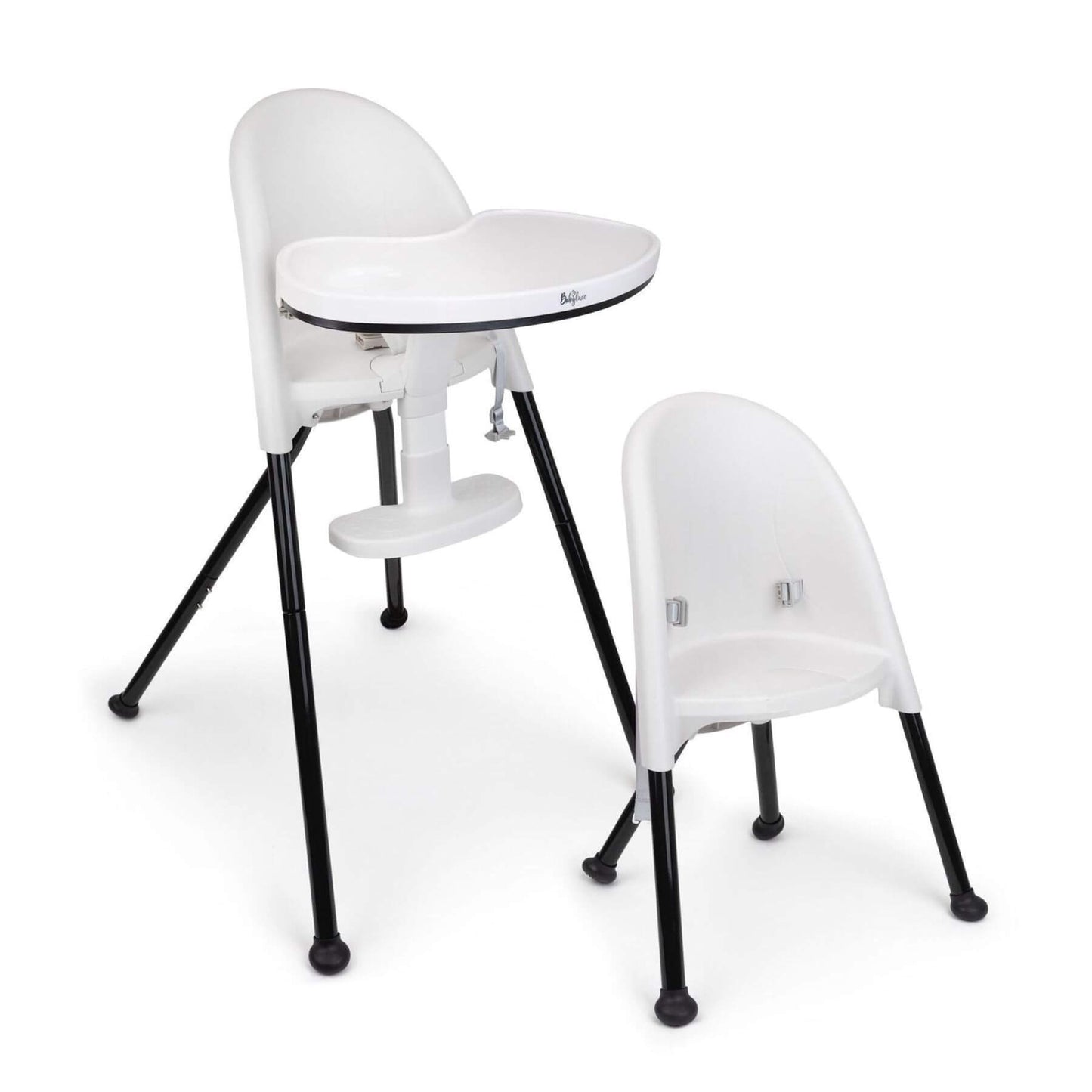 SEGLONIA 3-in-1 Folding High Chair White/Black on a white background