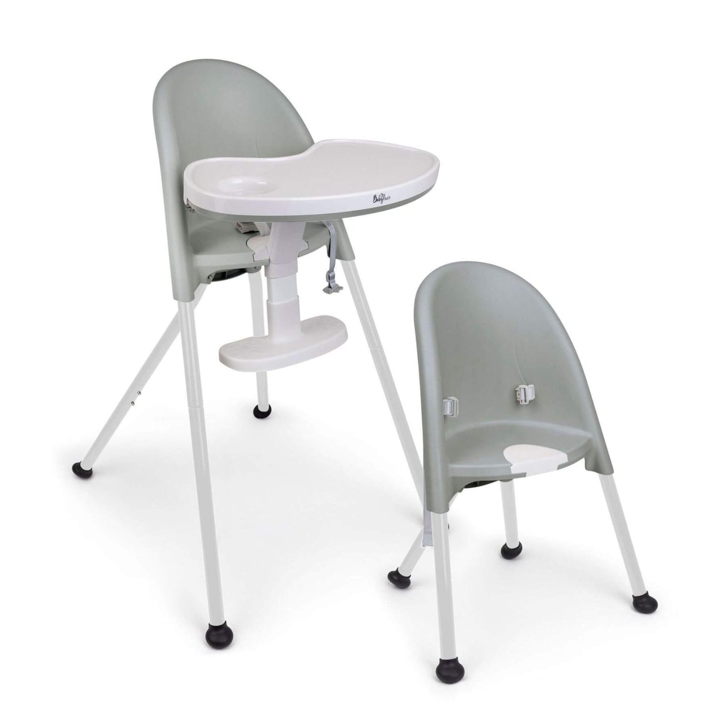 SEGLONIA 3-in-1 Folding High Chair Grey/White on a white background