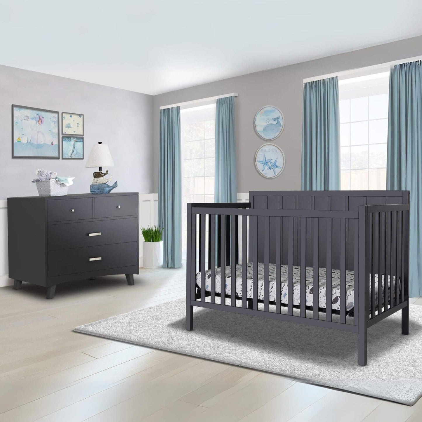 Sorelle Essex 4-in-1 Convertible Crib Midnight - Lifestyle