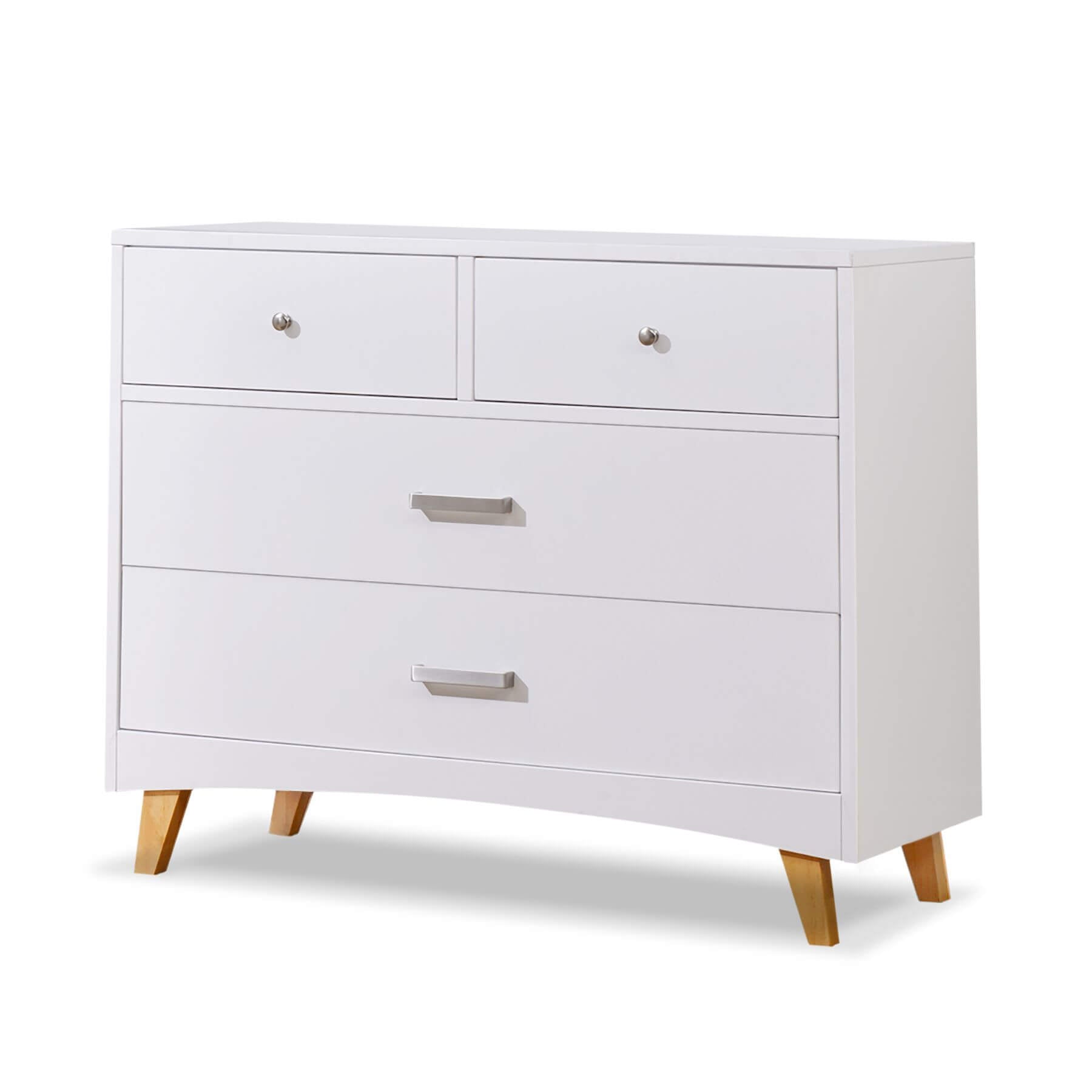 Sorelle Soho 4 Drawer Dresser White and Natural
