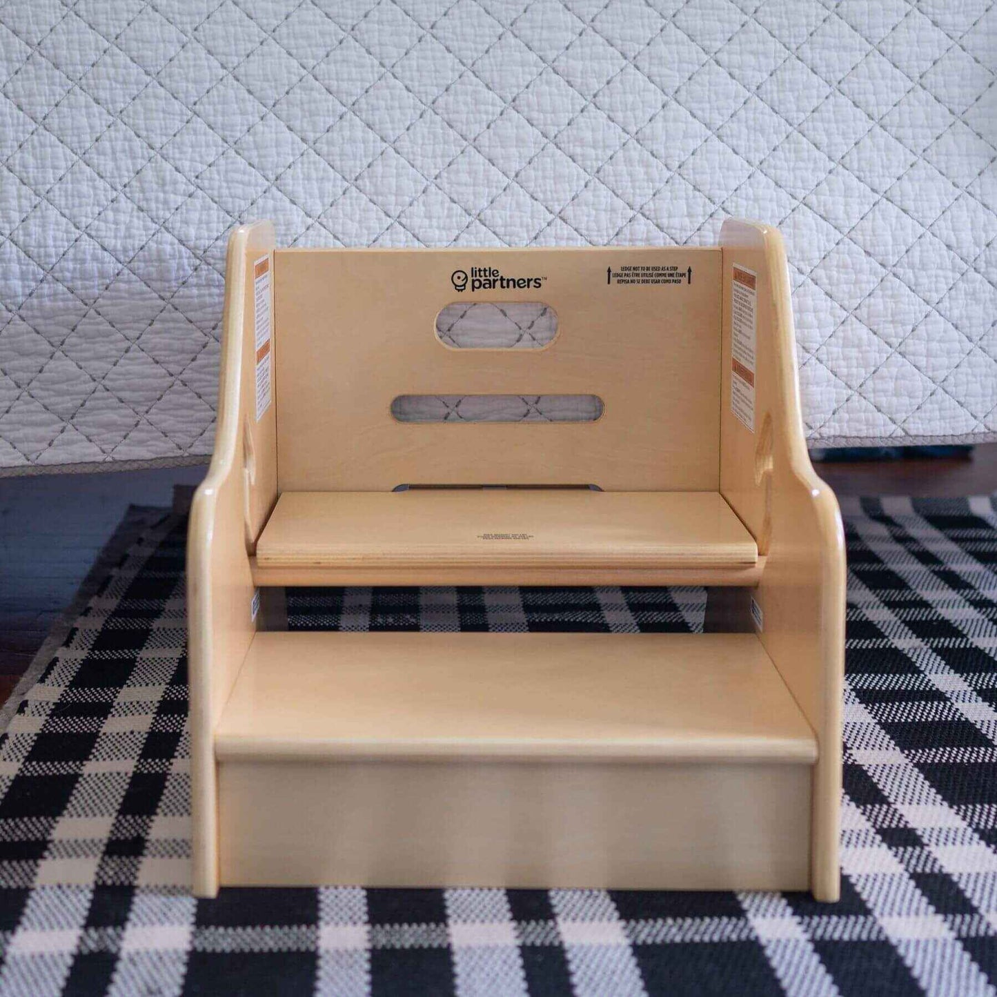 Front View of Little Partners StepUp Step Stool Natural