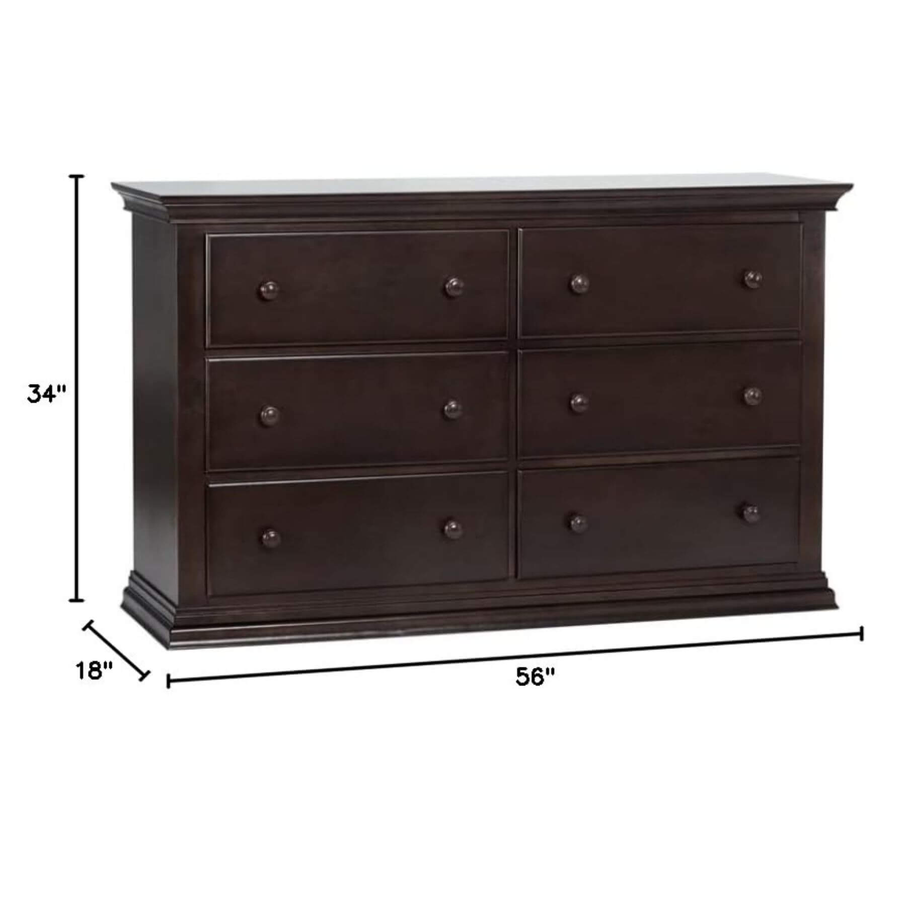 Suite Bebe Universal 6 Drawer Dresser Espresso