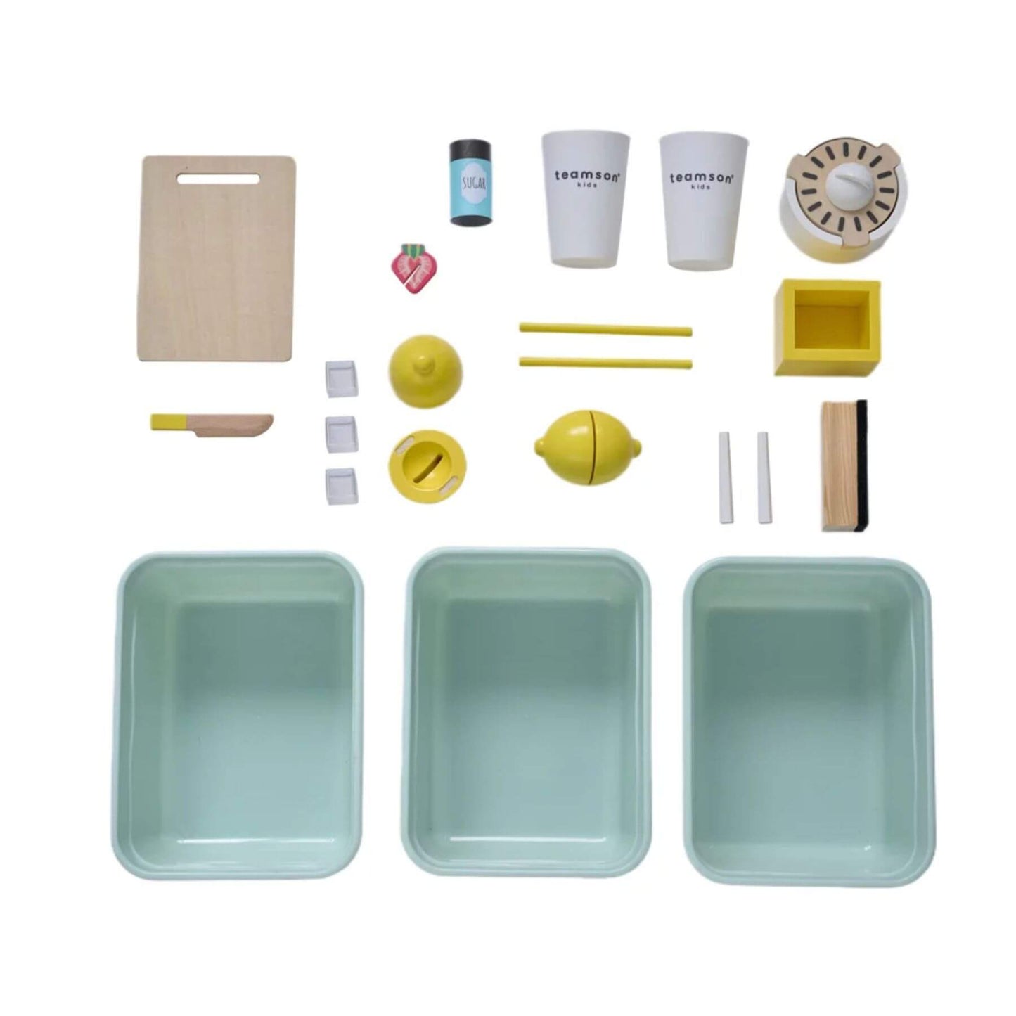 Set of kitchen utensils and tools on a white background