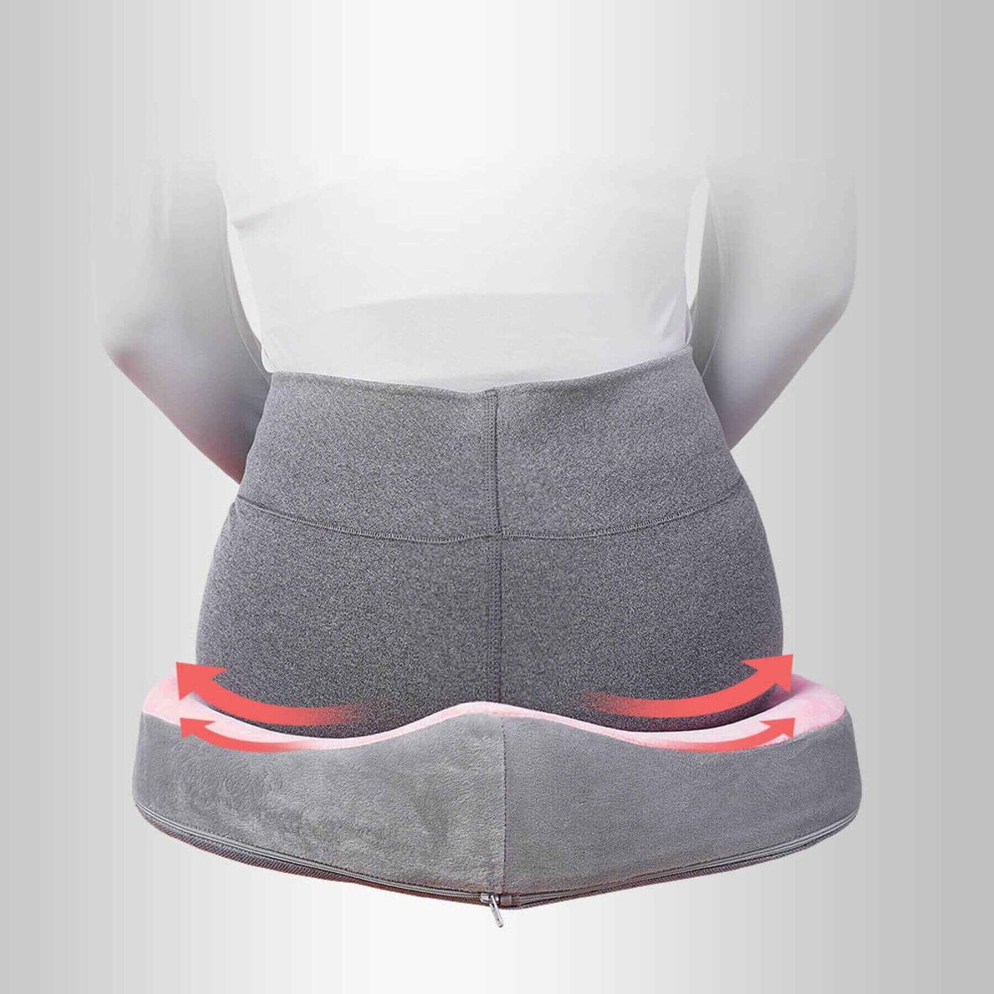 Gray waist trainer sitting on Sunveno Memory Foam Seat Cushion