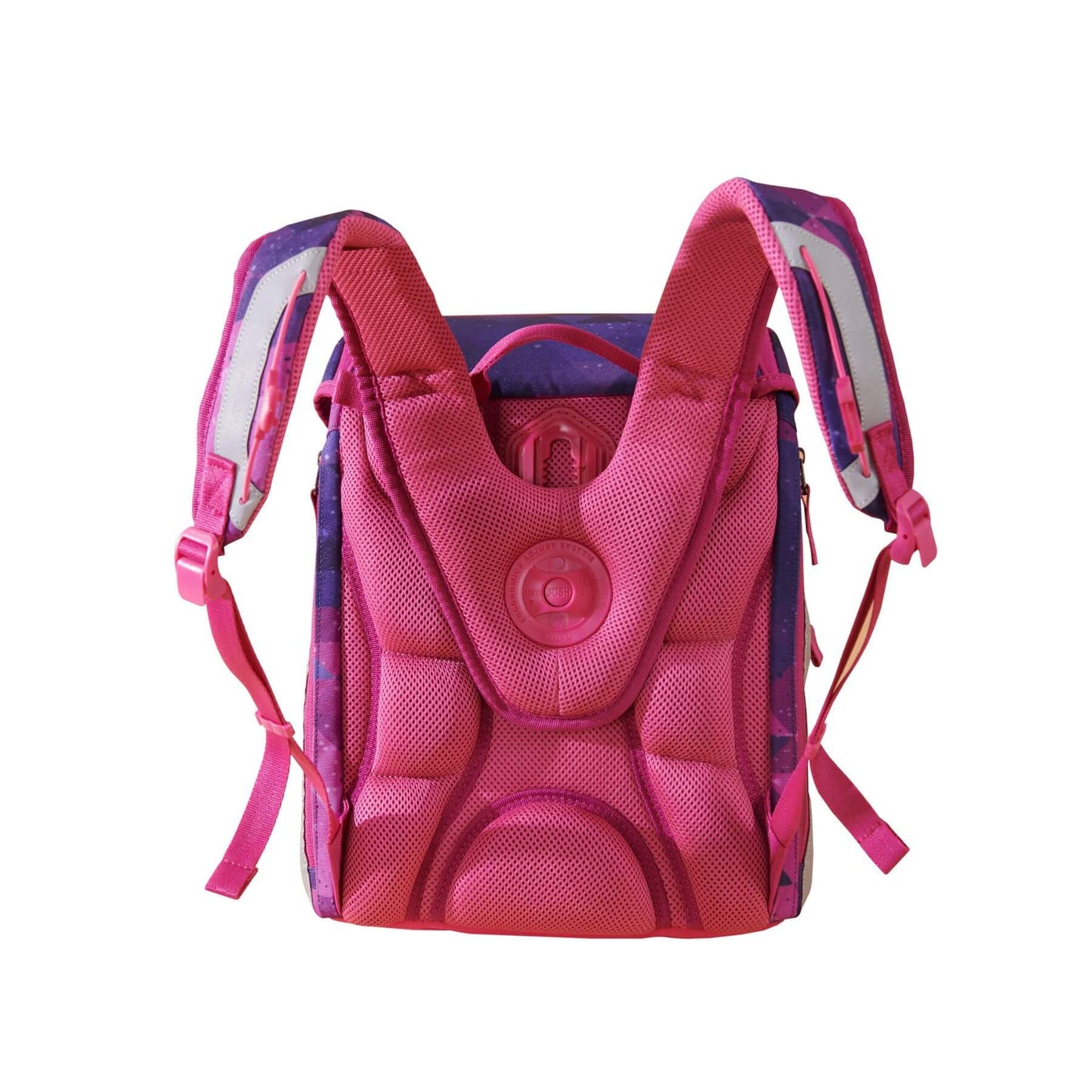 Back View of Sunveno Over-clip Kids School Backpack Pink