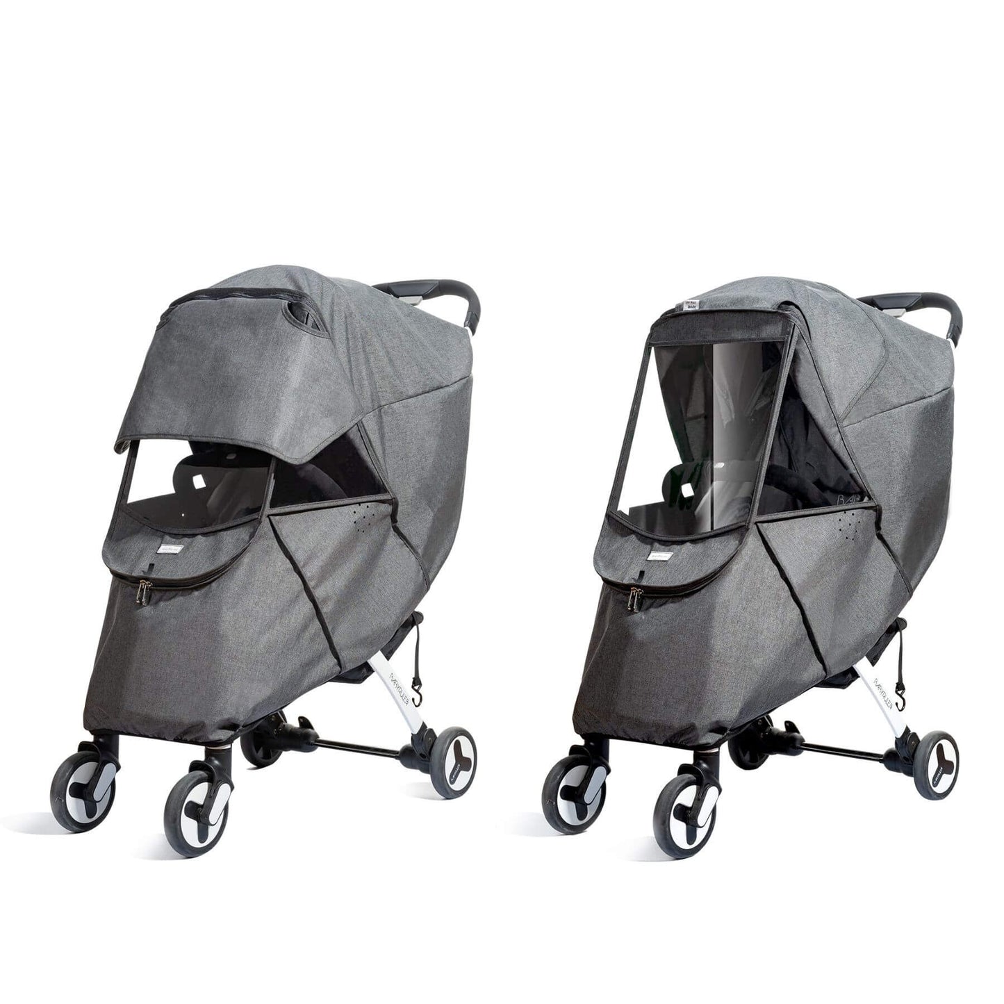 Sunveno Universal Stroller Cover Gray on Two Strollers