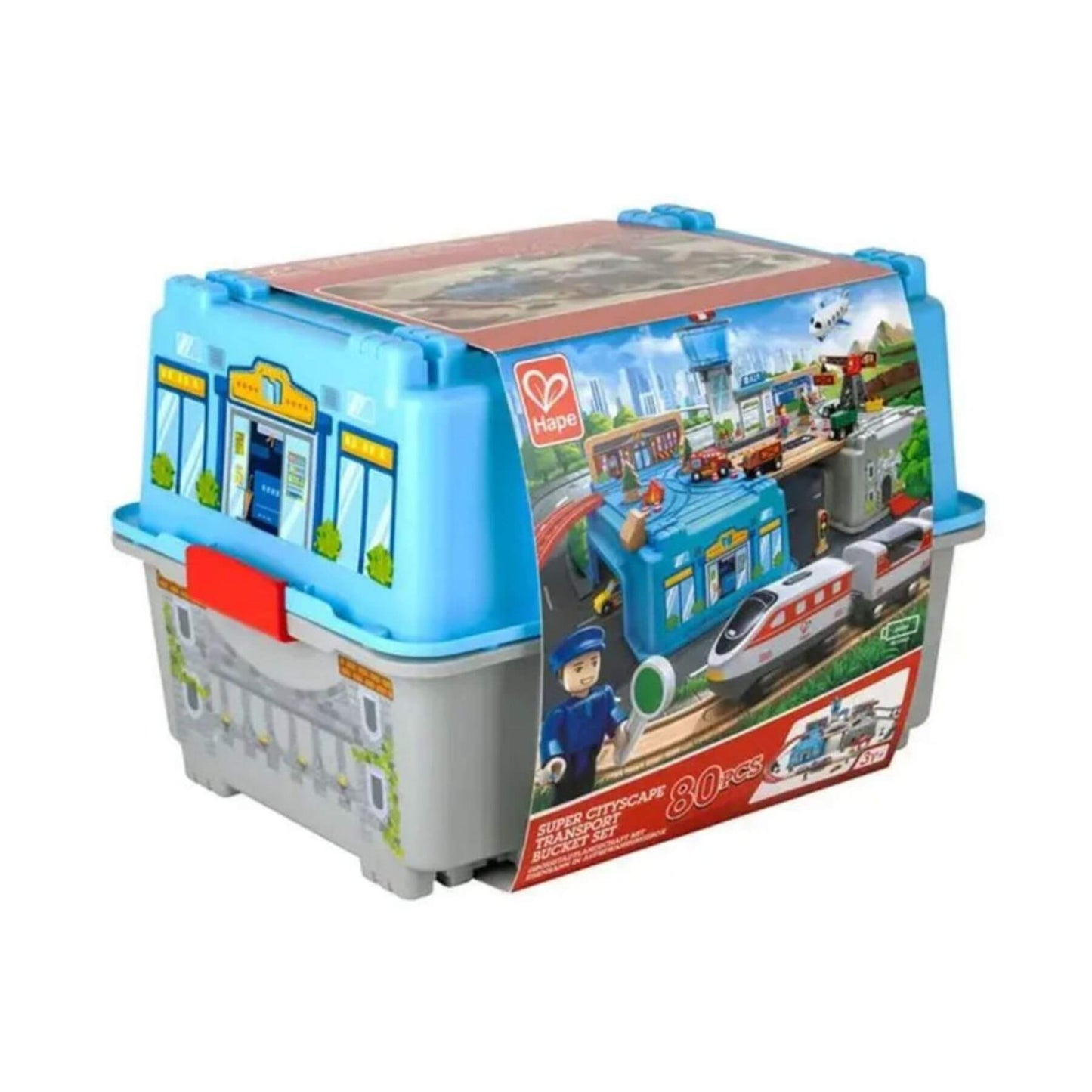 Packaged Hape Super Cityscape Transport Bucket Set