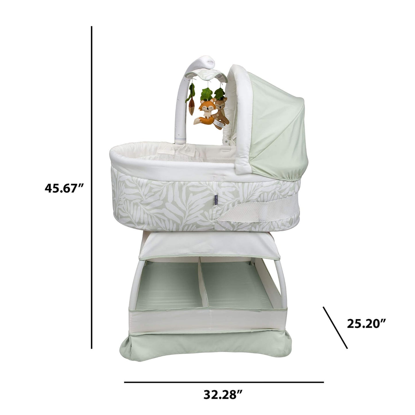 TruBliss Sweetli Calm Bassinet Sage Fern Leaves