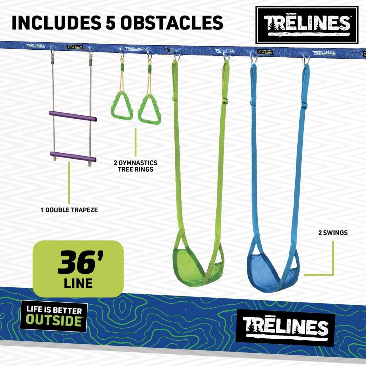 Trelines Swingset Gymnastics Line 36ft