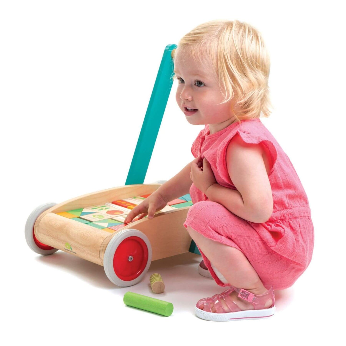 Girl Playing Tender Leaf Baby Block Walker