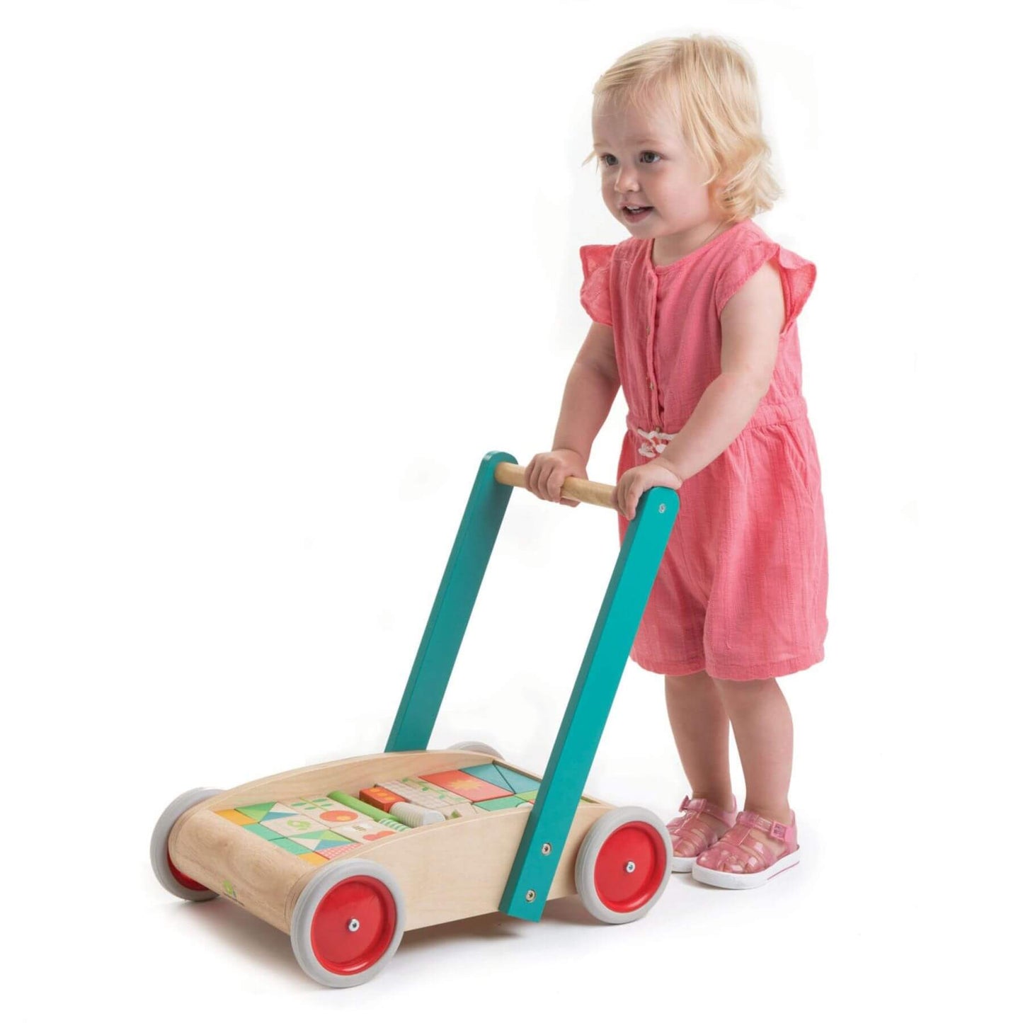 Girl Playing Tender Leaf Baby Block Walker