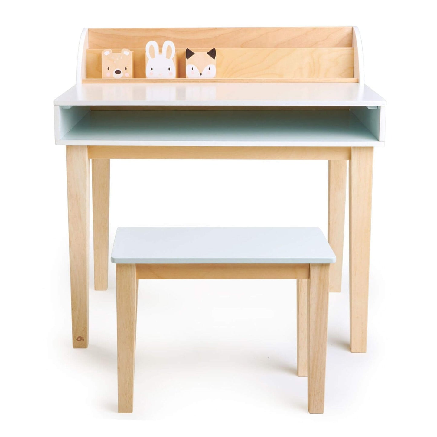 Tender Leaf Desk and Chair on a white background.