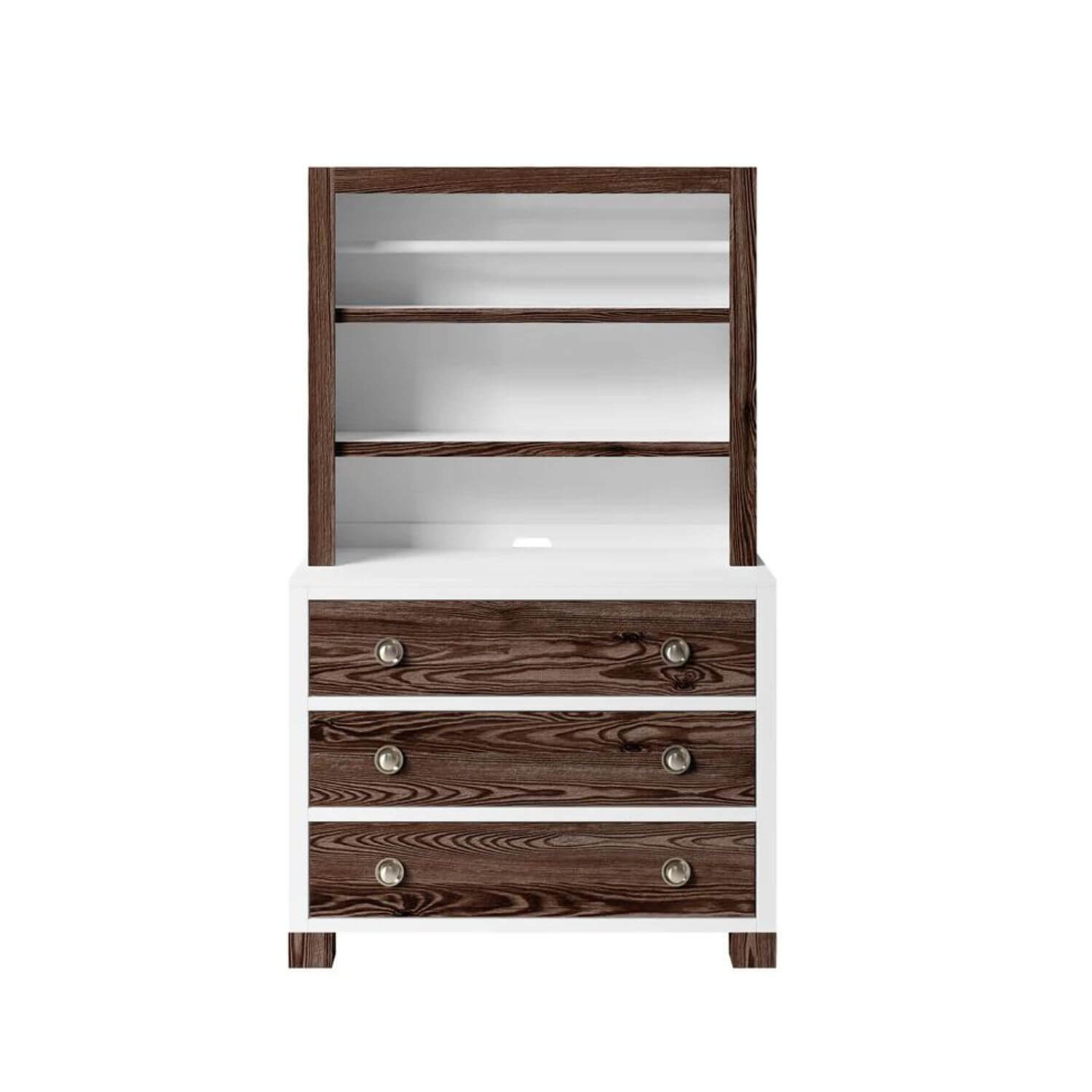 Milk Street Baby True Hutch/Bookcase Mud with Snow