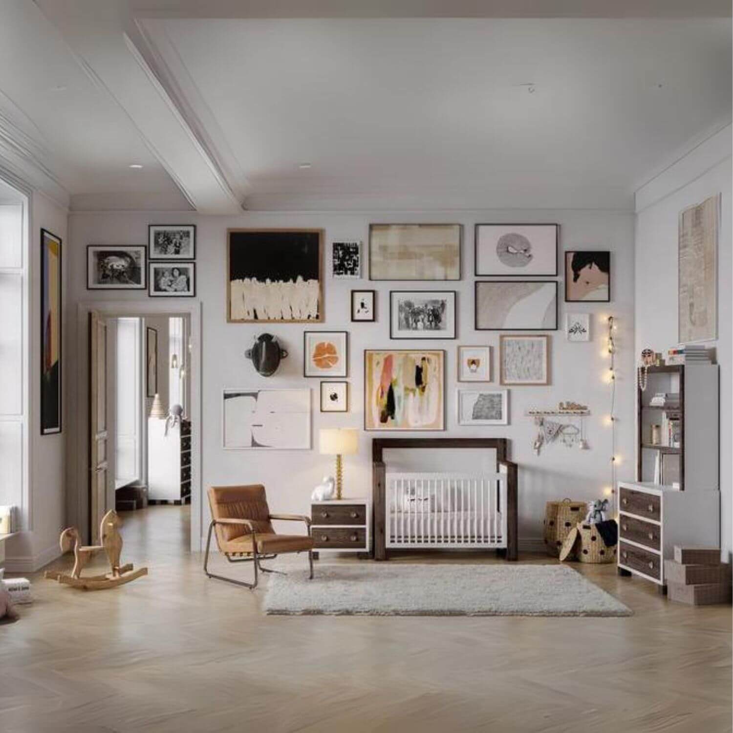 Milk Street Baby True Hutch/Bookcase Mud with Snow - Lifestyle