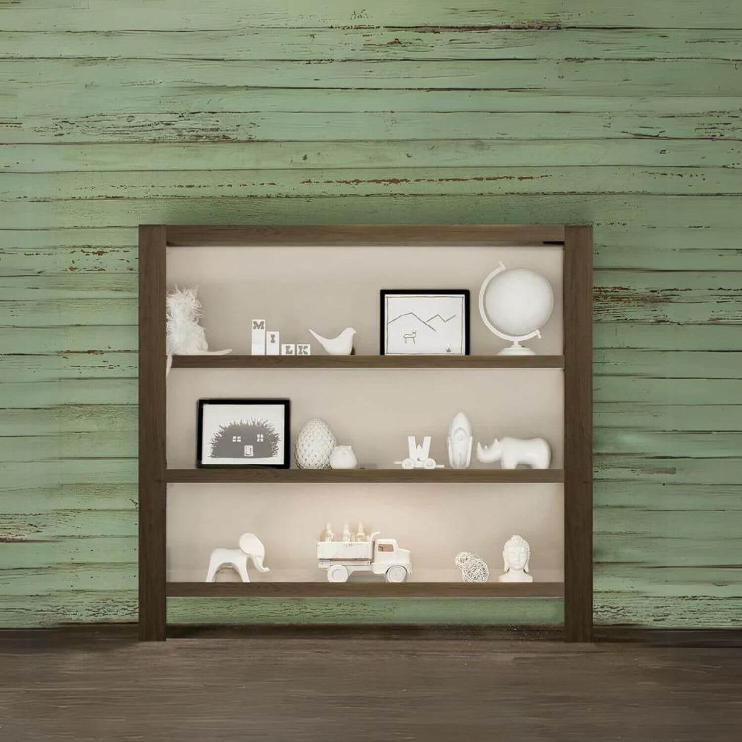 Milk Street Baby True Hutch/Bookcase Mud with Snow - Lifestyle