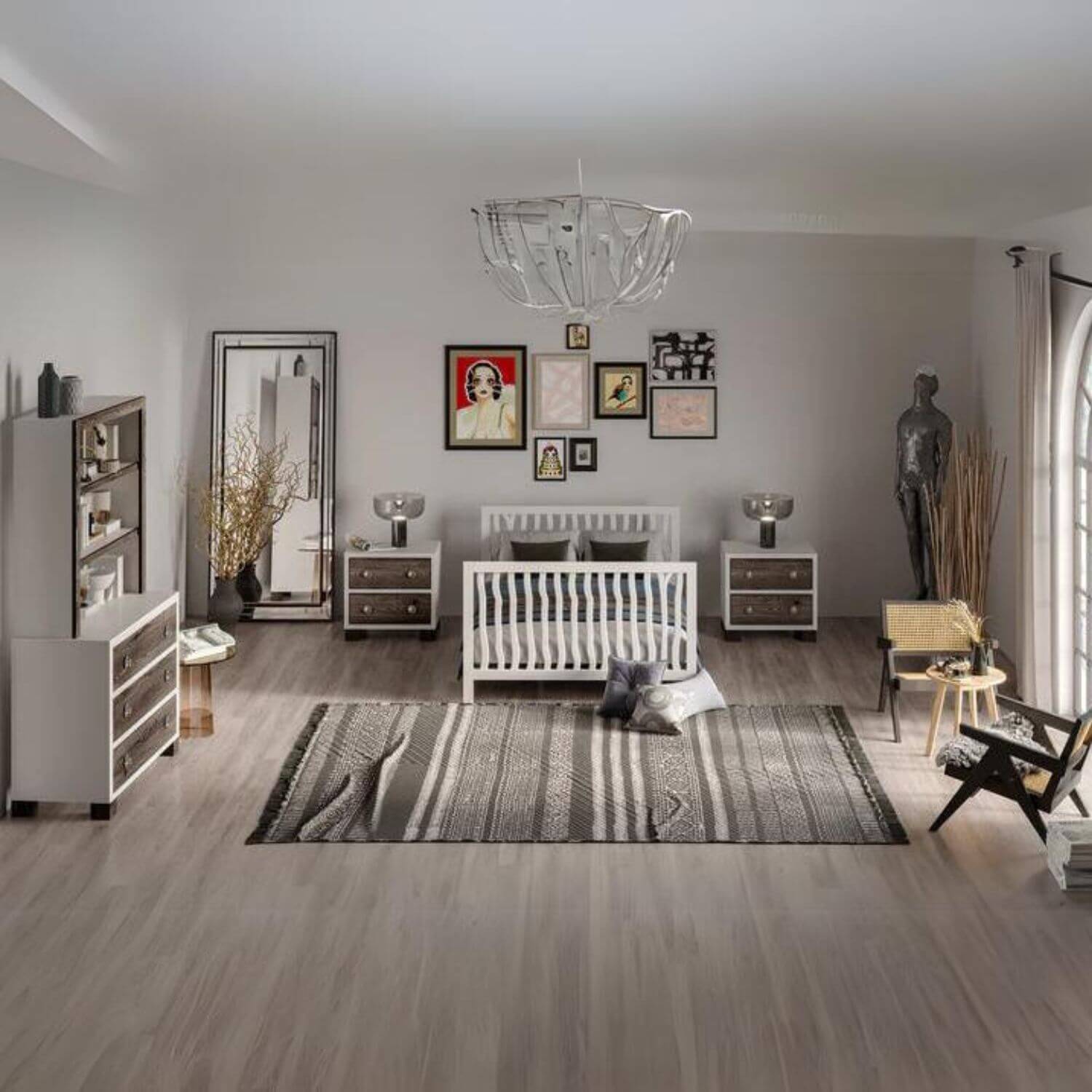 Milk Street Baby True Hutch/Bookcase Mud with Snow - Lifestyle