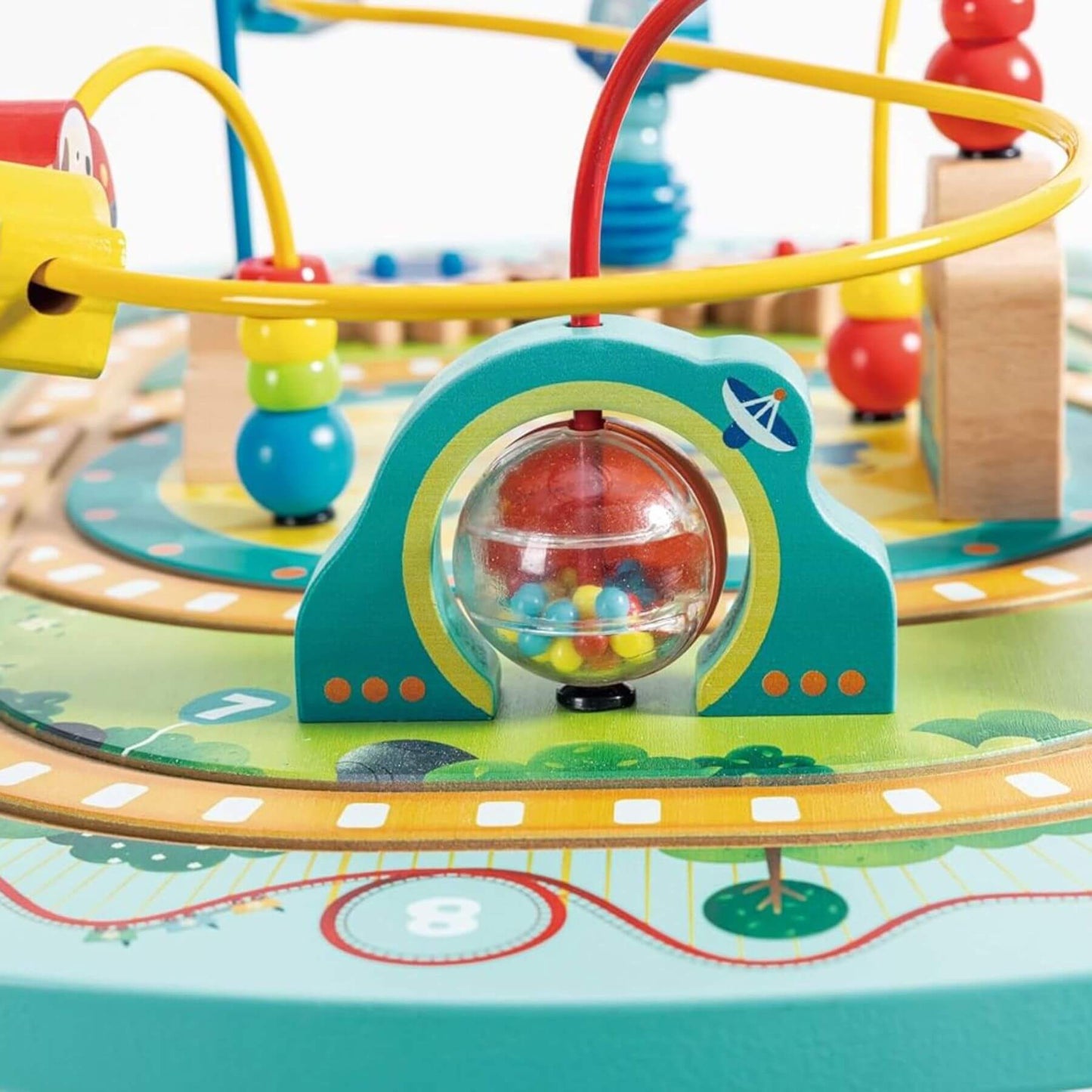 Detail of Hape Twisting Railway Maze Table