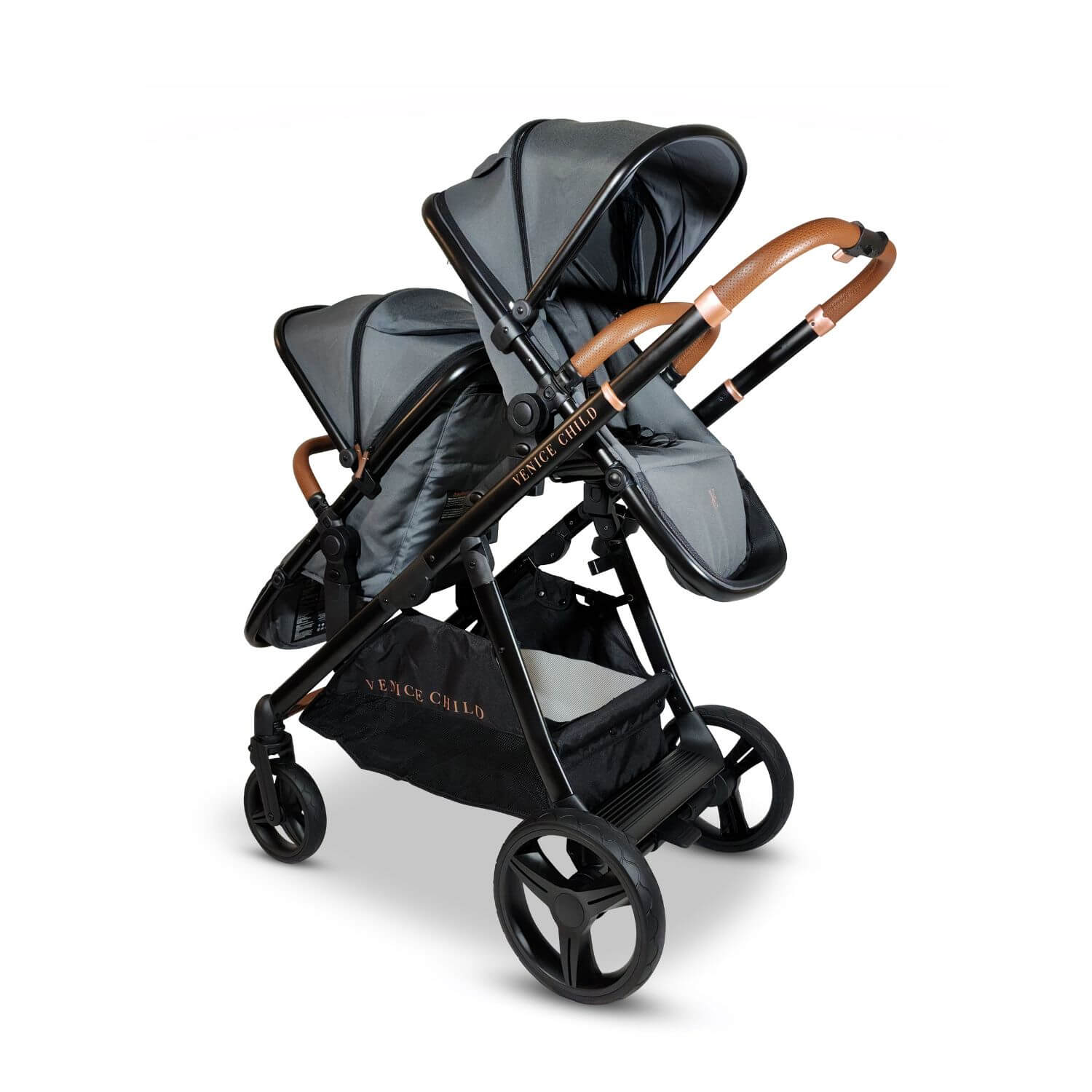 Venice Child Ventura Single to Double Stroller & 2nd Toddler Seat | Shadow