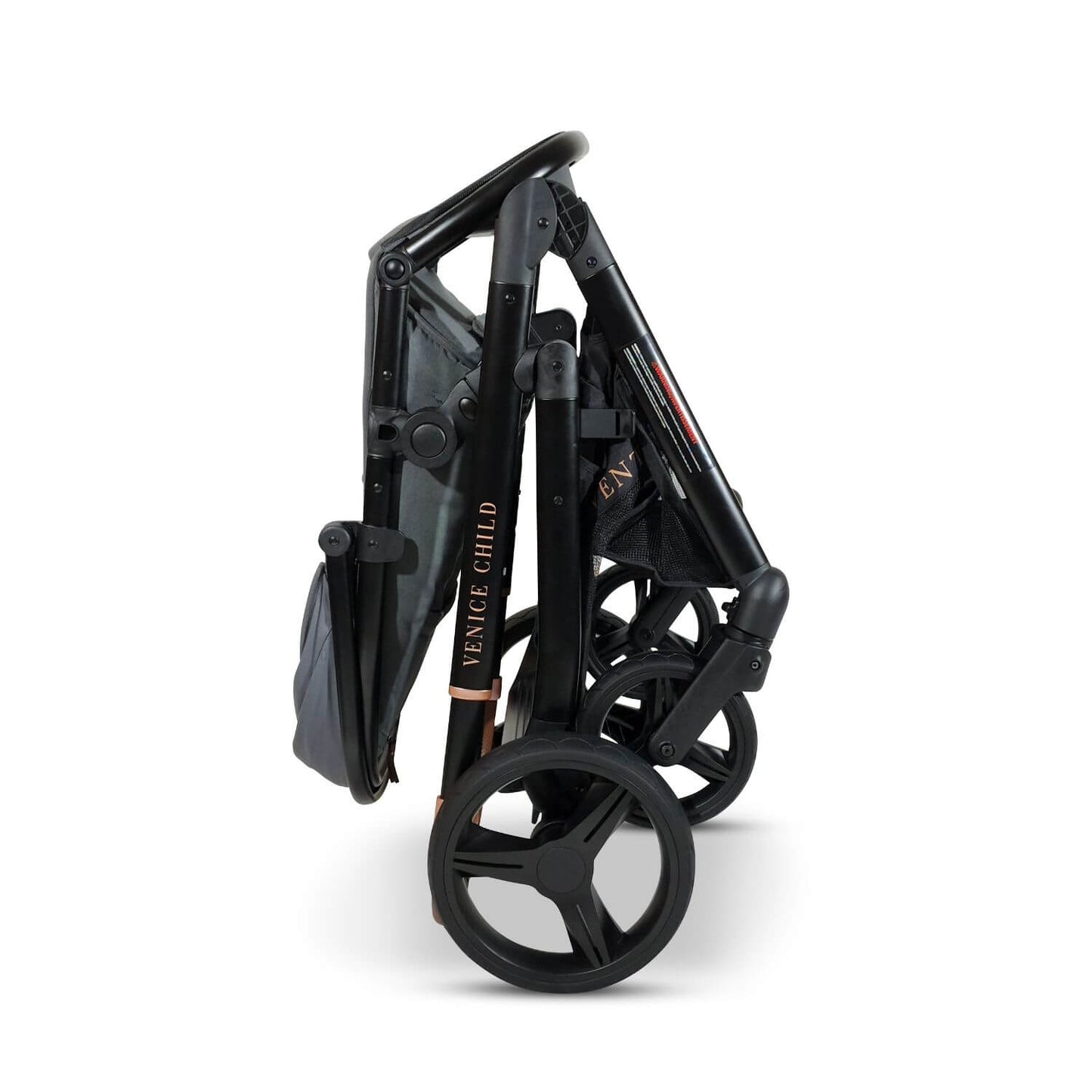 Venice Child Ventura Single to Double Stroller & Bassinet | Shadow - Folded