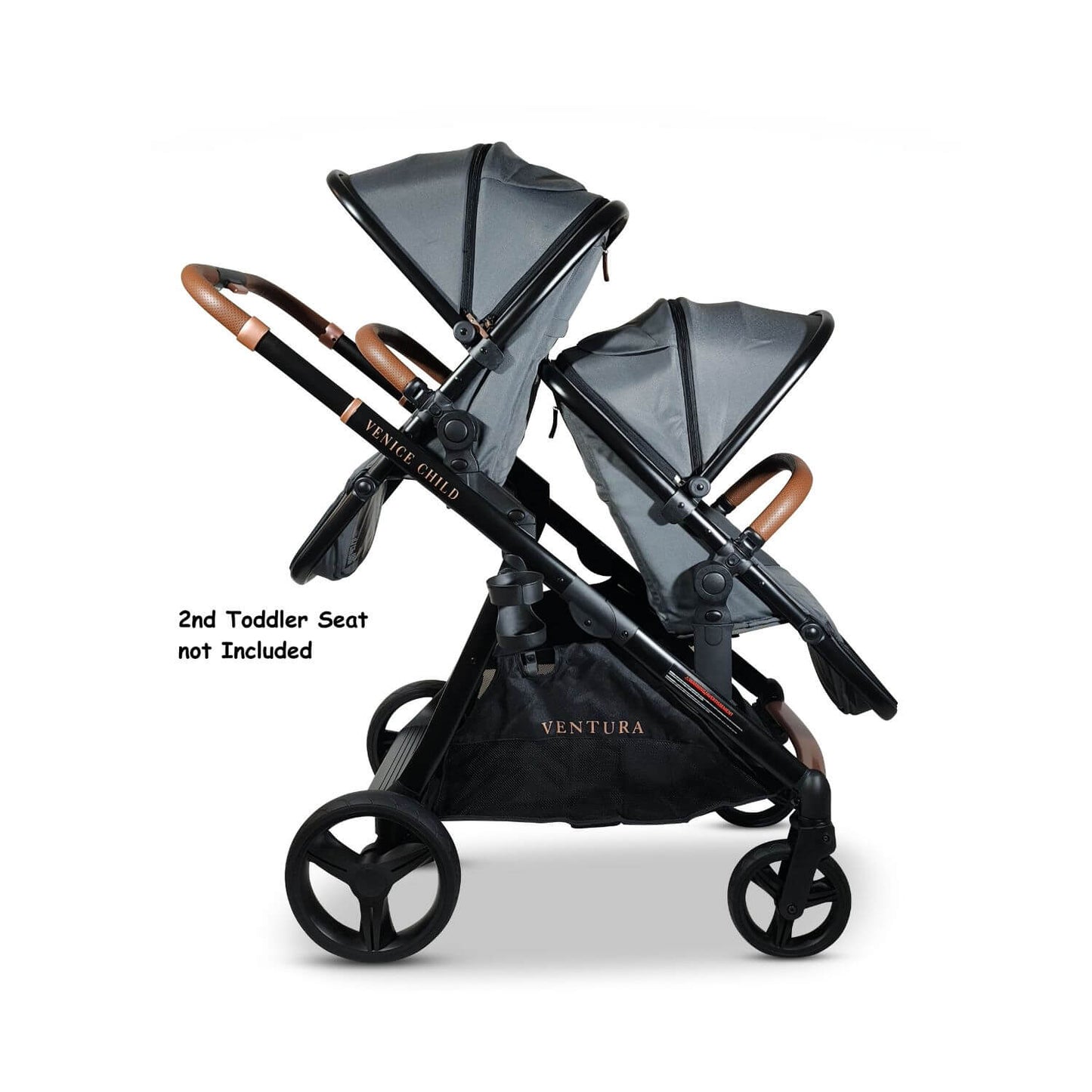 Venice Child Ventura Single to Double Stroller & Bassinet | Shadow