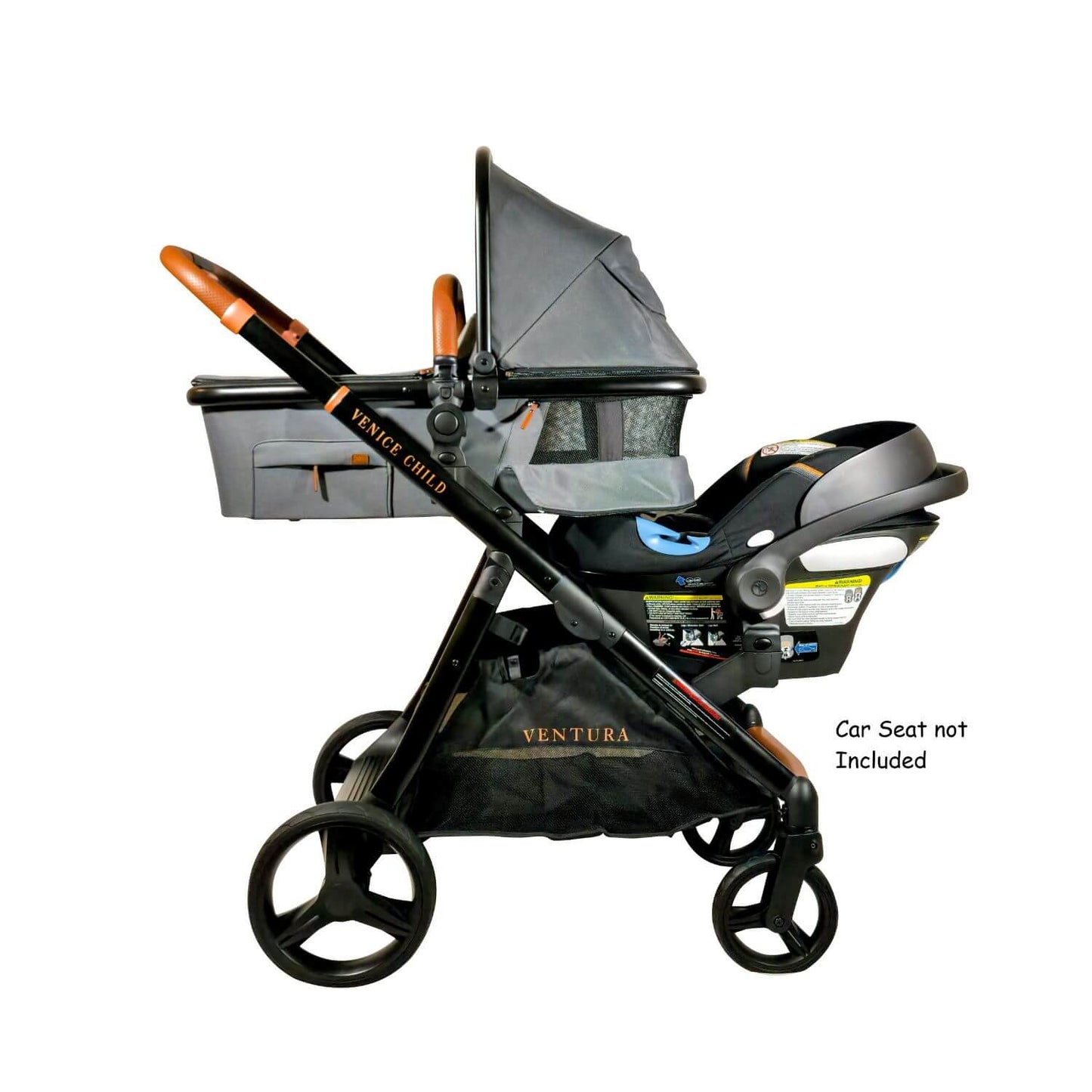 Venice Child Ventura Single to Double Stroller & Bassinet | Shadow