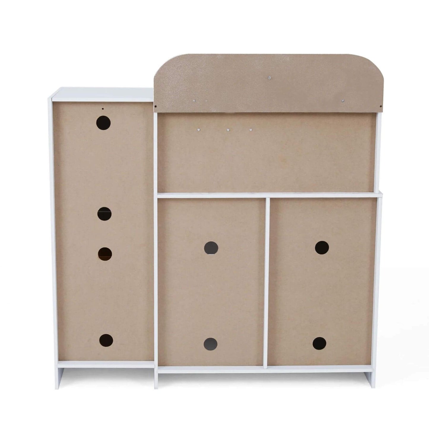 Back View of Teamson Kids Versailles Play Kitchen with Refrigerator White