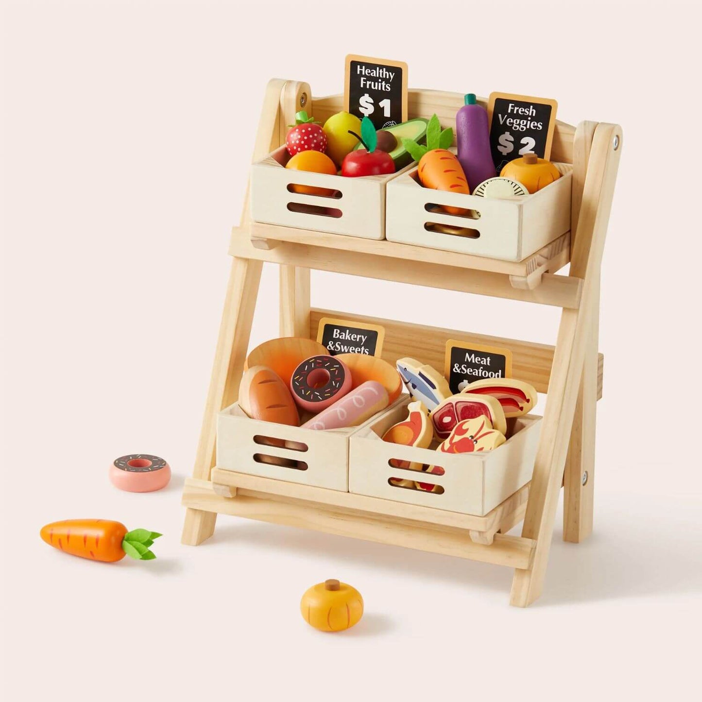 Tiny Land® Versatile Wooden Rack w/ Toys