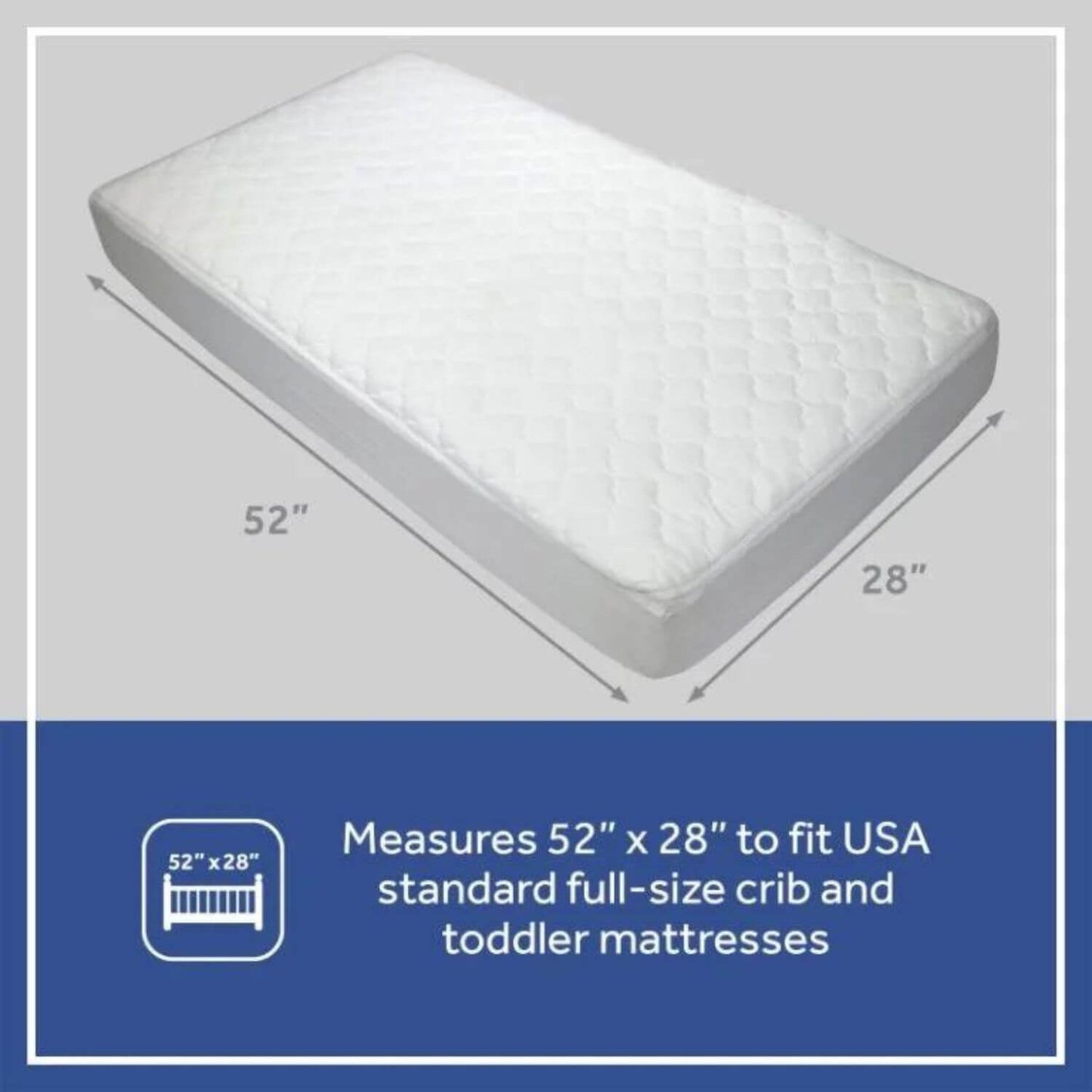 Sealy Waterproof, 2 pack, Crib Mattress Pad - Dimensions