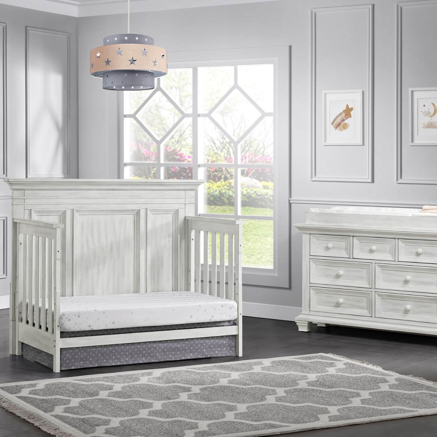 Oxford Baby Weston 4-in-1 Convertible Crib, Vintage White
