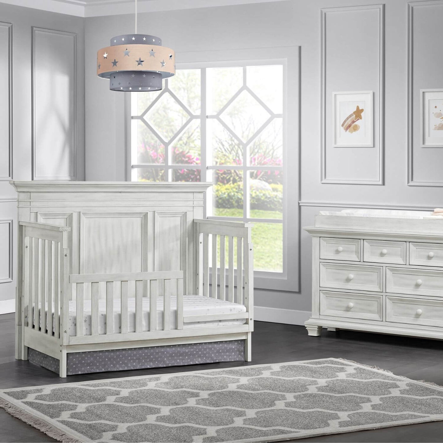 Oxford Baby Weston 4-in-1 Convertible Crib, Vintage White