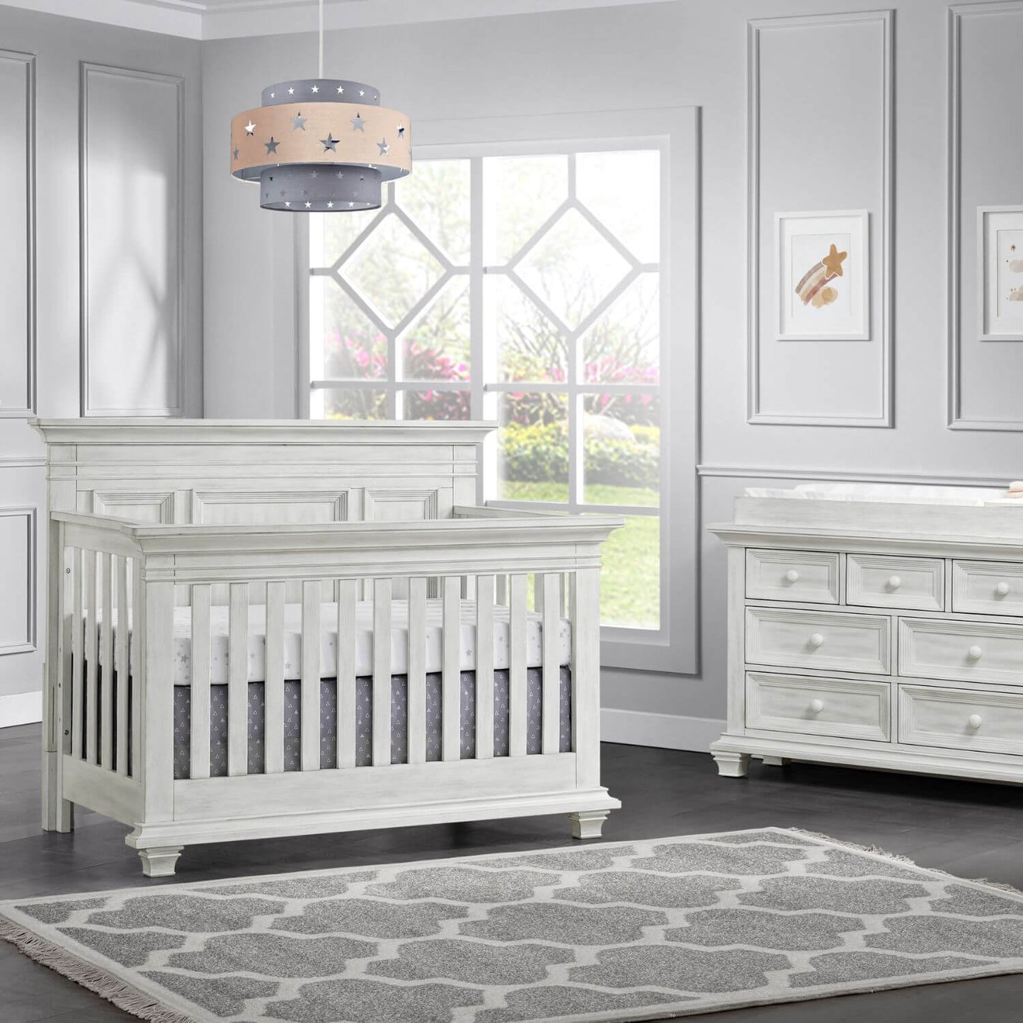Oxford Baby Weston 4-in-1 Convertible Crib, Vintage White